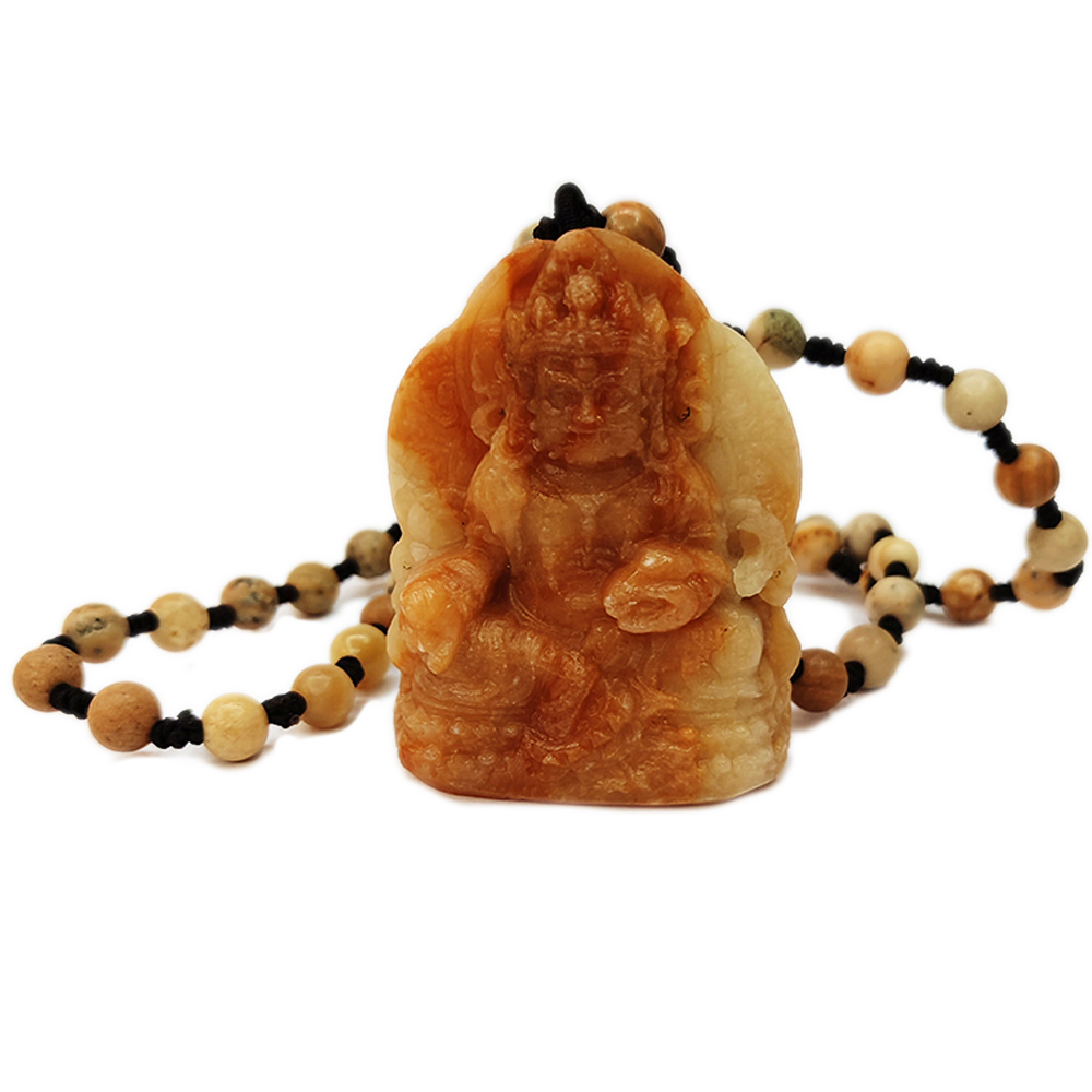 龍宮舍利{黃財神 } 手工巧雕能量項鍊_A49【十方】155030