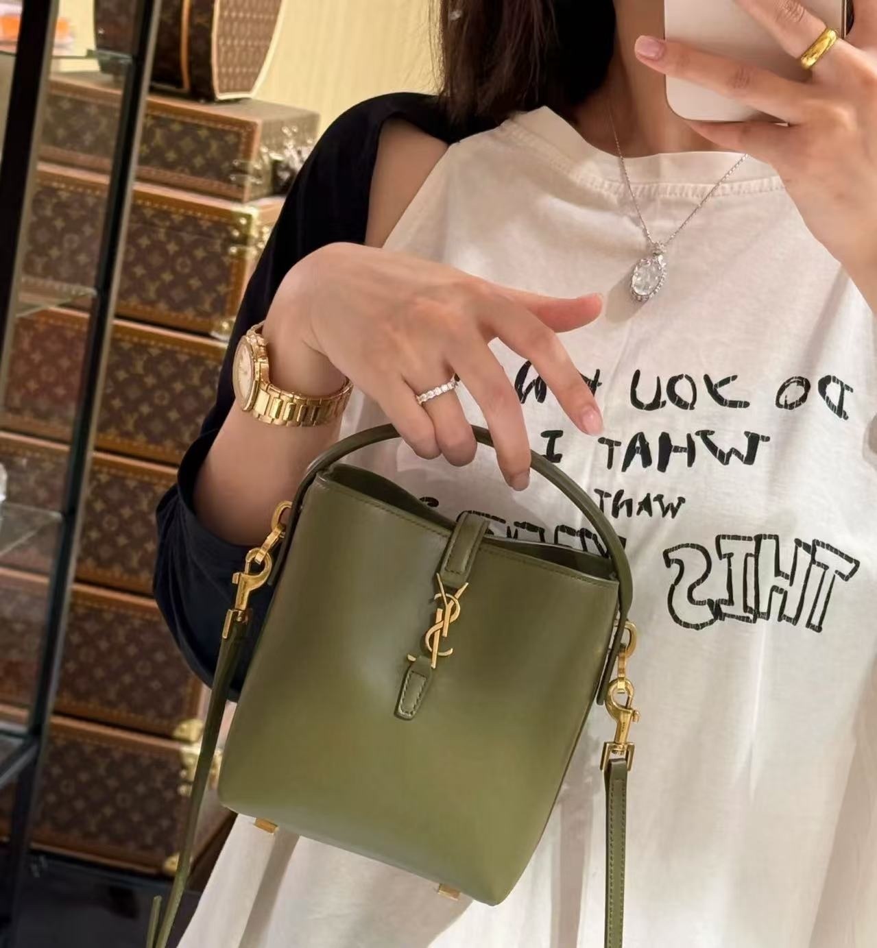 YSL MINI水桶補貨橄欖綠 -T