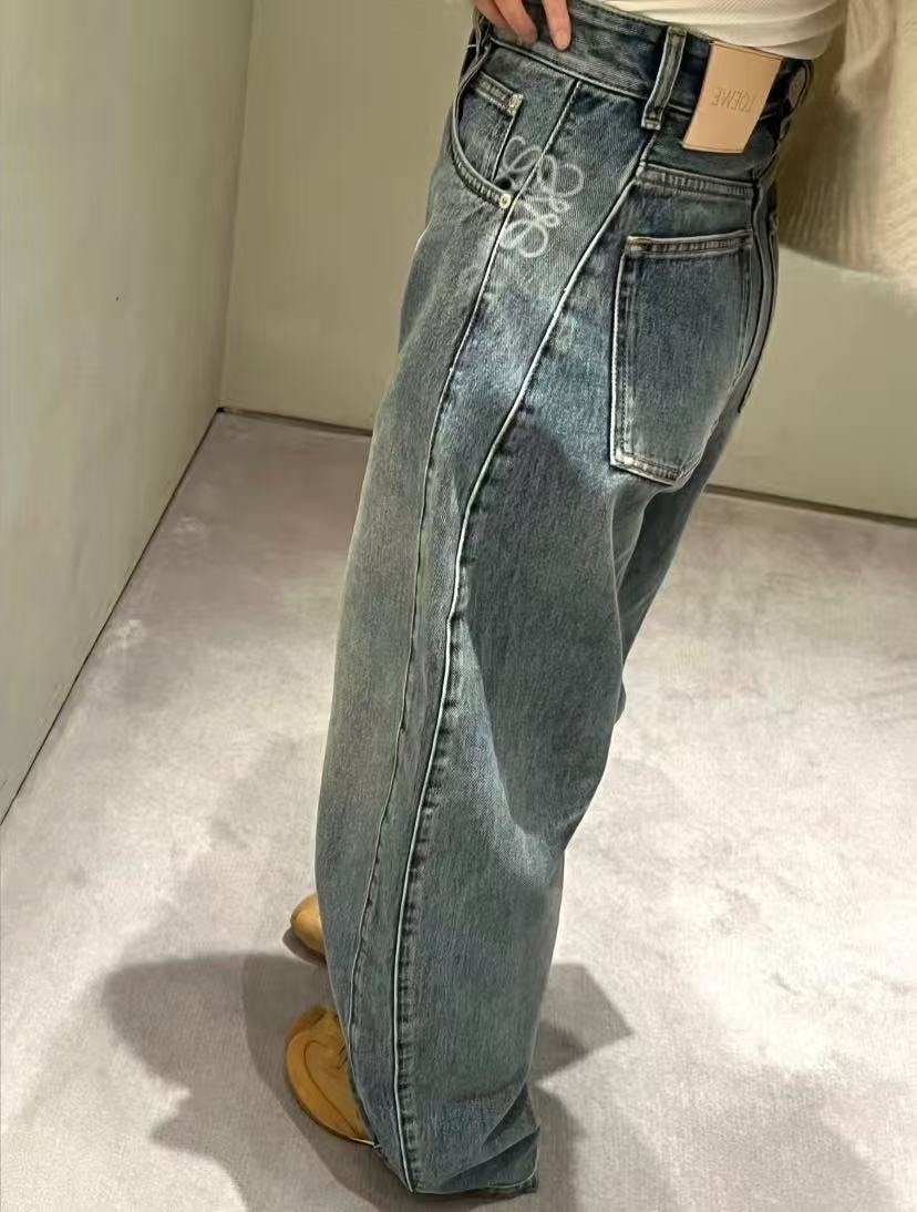 Loewe 楊冪同款牛仔彎刀褲 -T