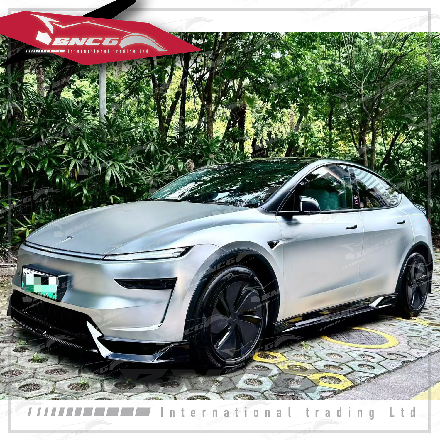 特斯拉 Tesla Juniper Y 改裝 塑料 亮黑 PP 空力套件 YOFER款 前導流 後導流 側裙 尾翼