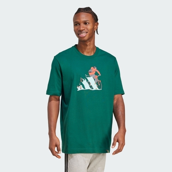 Adidas 愛迪達 M DDL Bike T JM6497 男 T恤 運動上衣 休閒短袖 綠 亞版