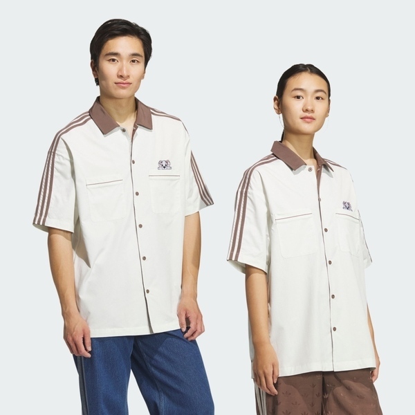 Adidas 愛迪達 U Bowling Tee KG6690 男女 襯衫 短袖上衣 迪士尼 101忠狗 米棕 亞版