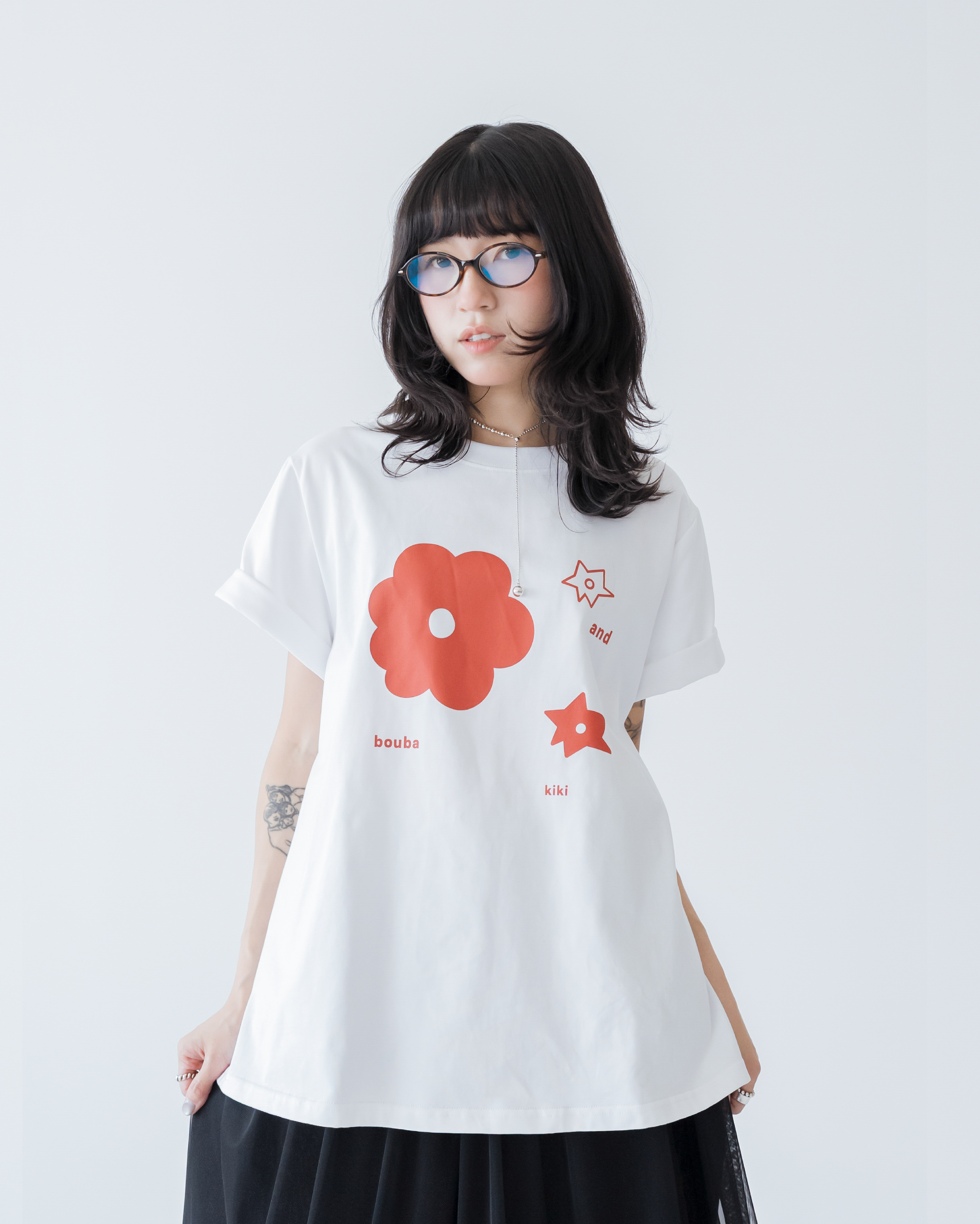 【 Kiki.co Made 】Kiki And Bouba Tee - White