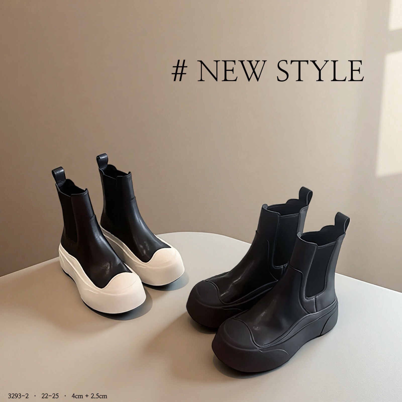 3293-2韓國真皮煙囪筒內增高短靴