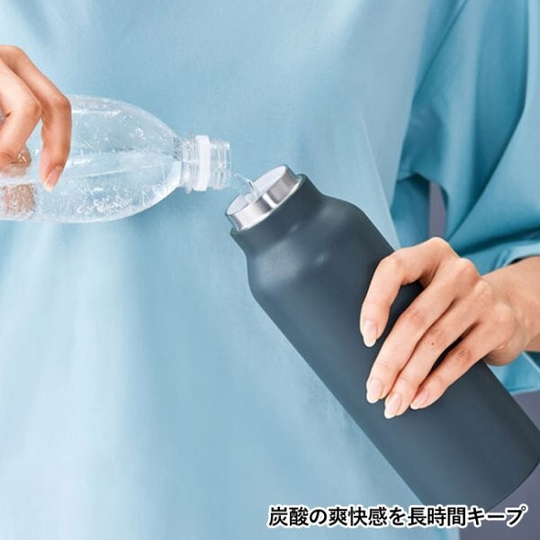 日本【丸辰】碳酸飲料真空不鏽鋼保冷保溫瓶600ml