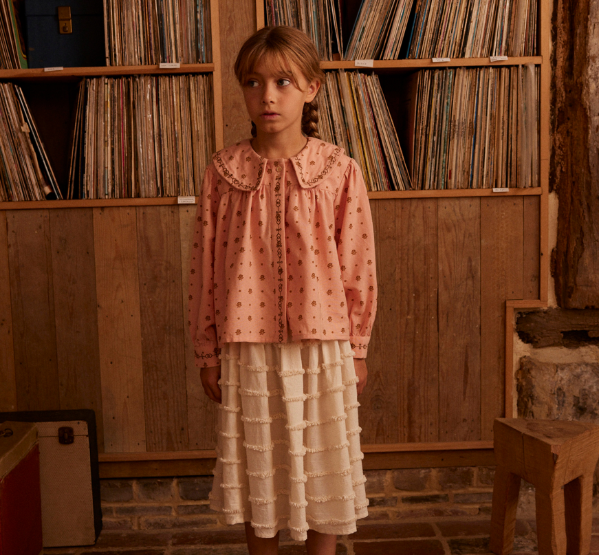 Apolina 甜美小花刺繡襯衫 CARLOTTA BLOUSE - MEADOW CALICO RIBBON