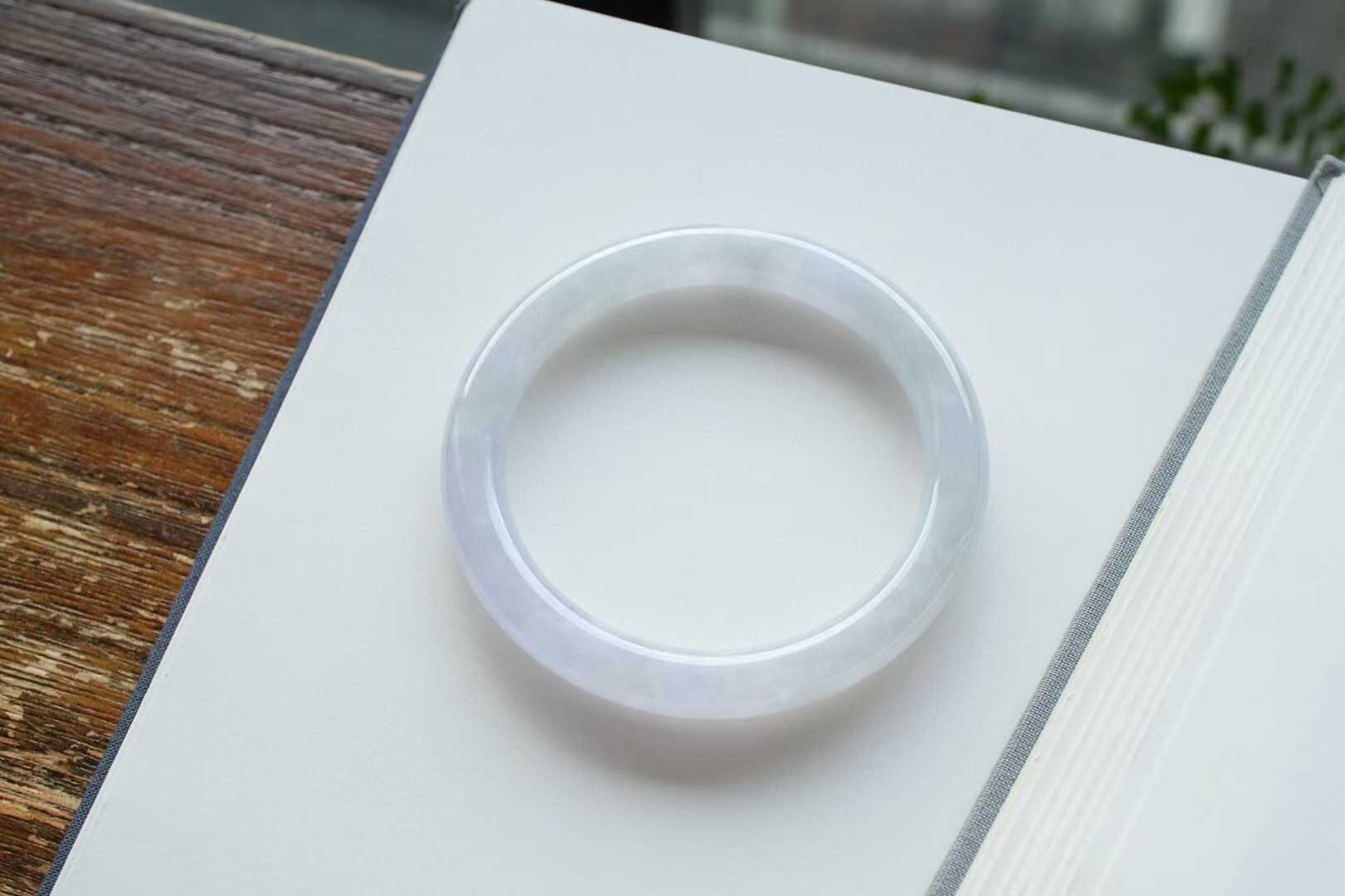 911858 53.5mm冰紫羅蘭翡翠圓條手鐲 (52-54)