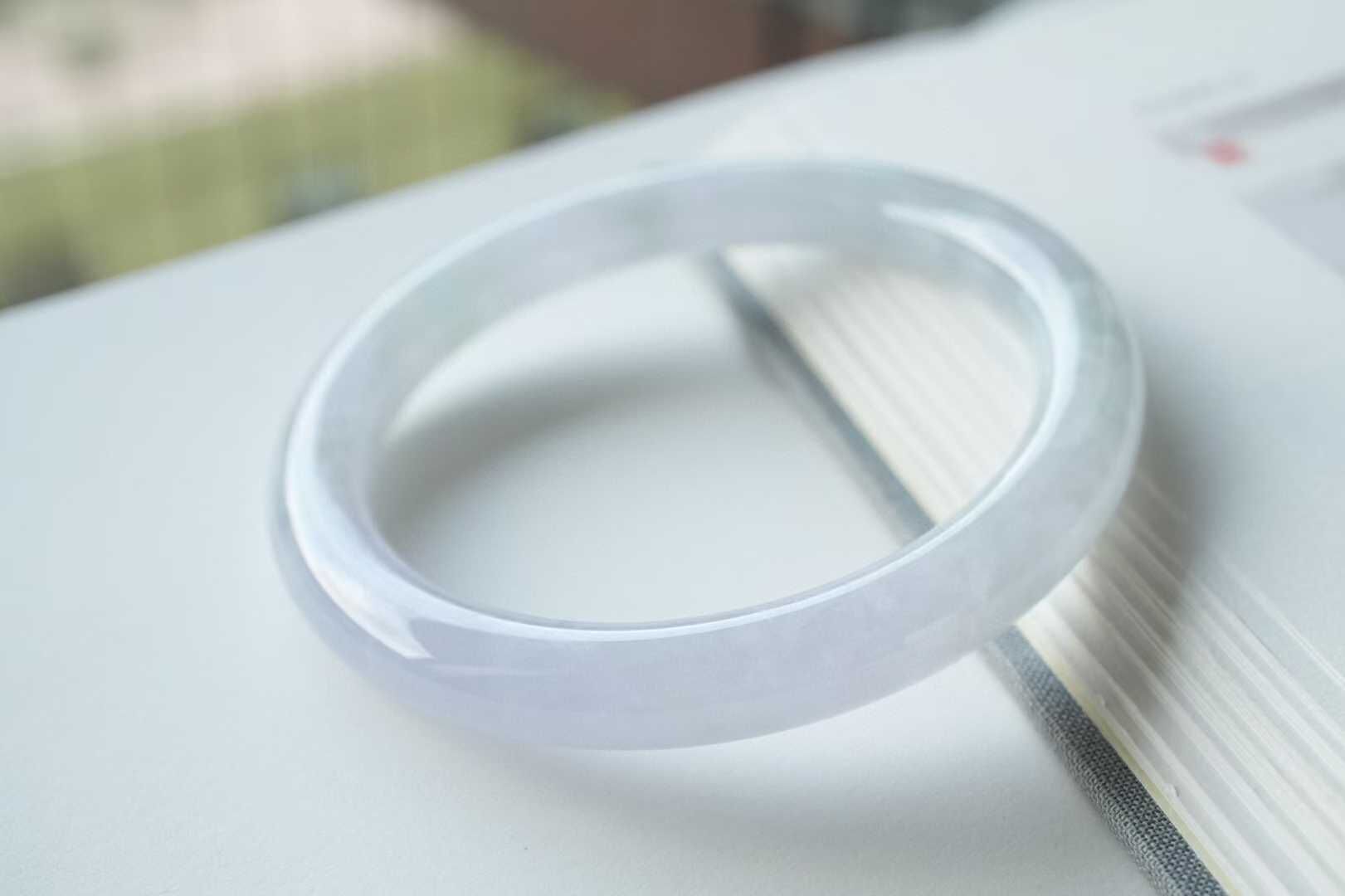 冰紫羅蘭翡翠圓條手鐲,天然翡翠A玉, 緬甸玉, Jade, Jadeite