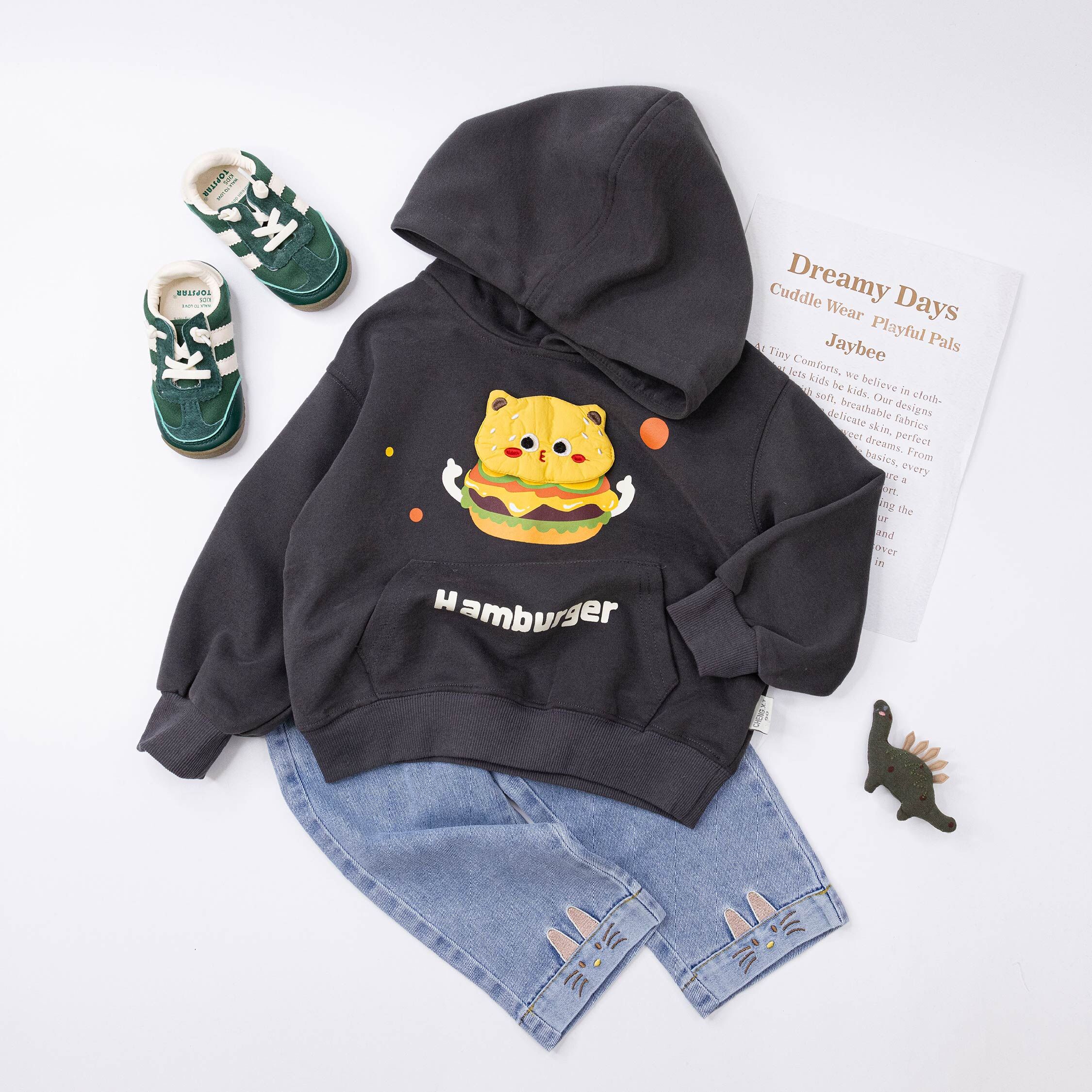 【H55393】可口漢堡&薯條口袋連帽上衣/帽T