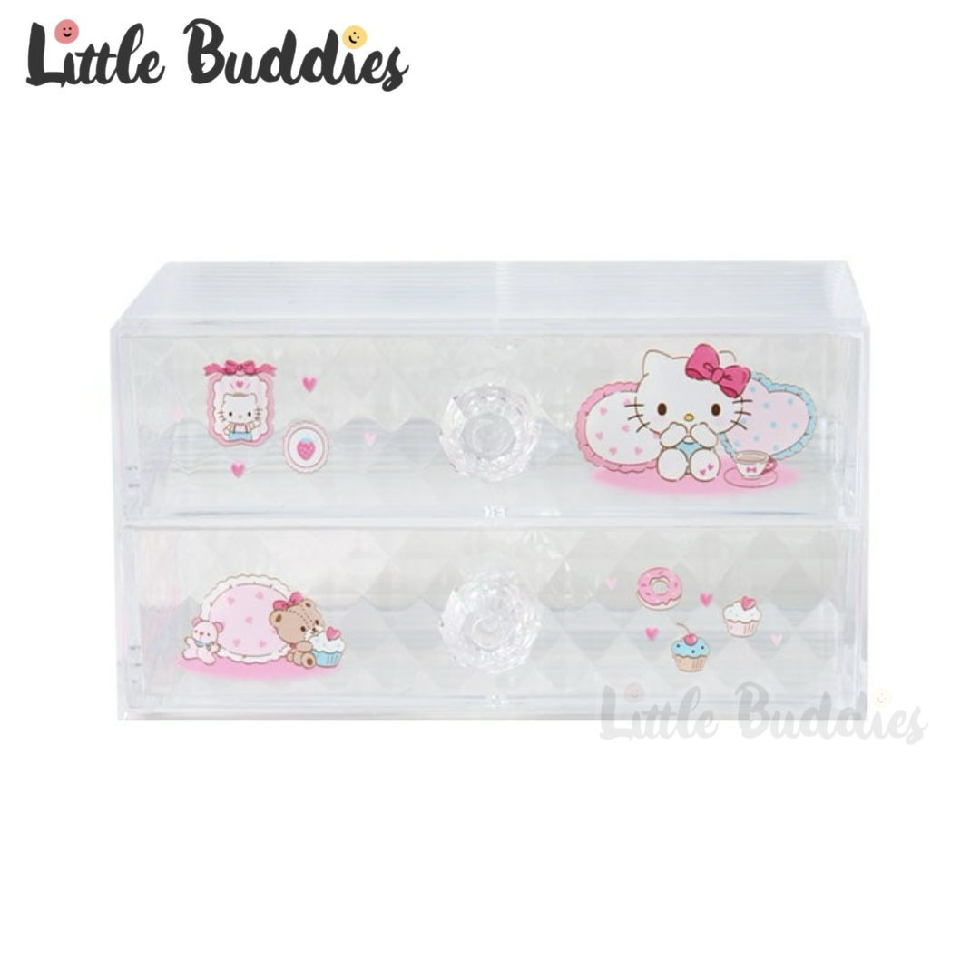 日本 Sanrio 保濕化妝配件系列 - 可疊式雙層櫃桶