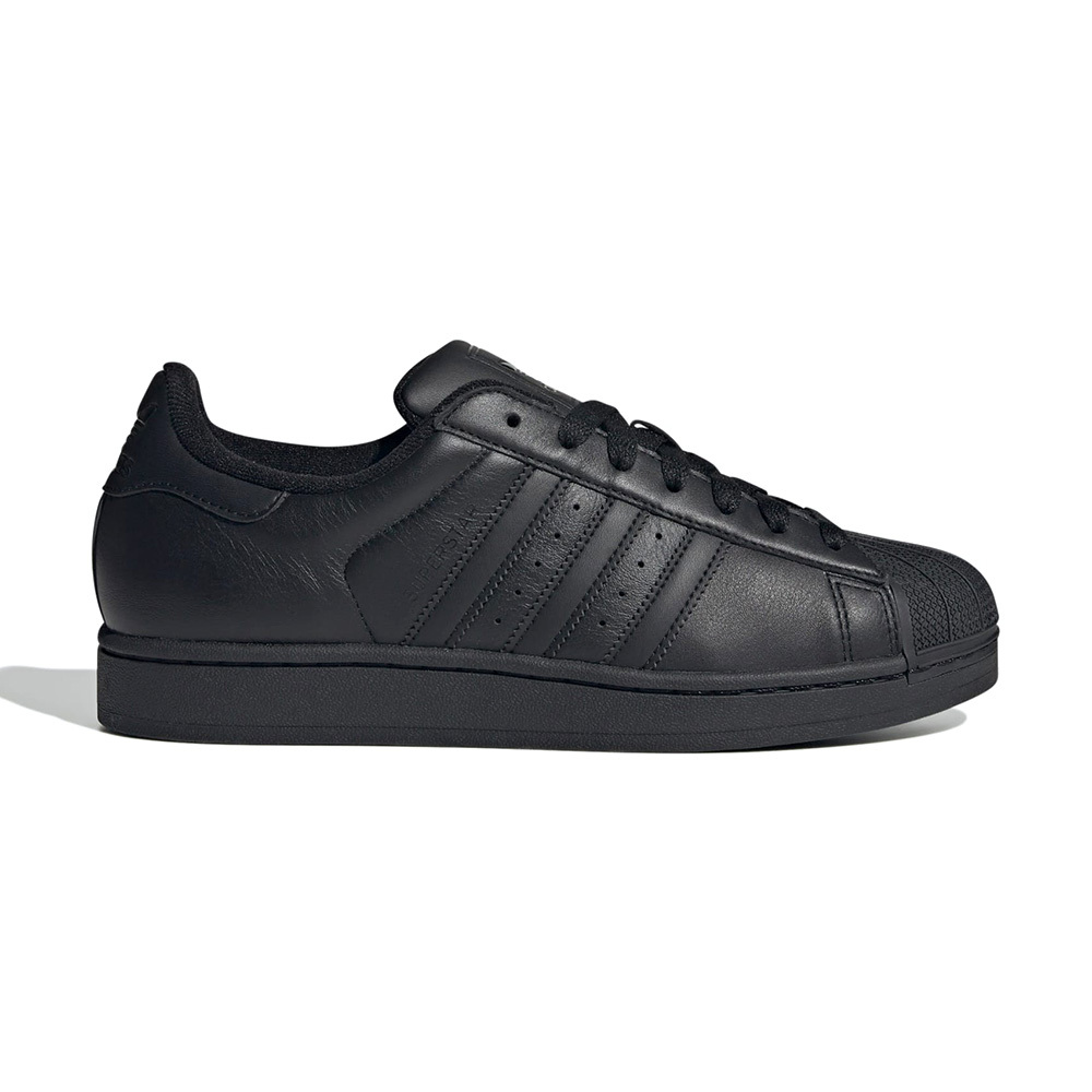 Adidas Superstar II 男鞋 女鞋 黑色 全黑 復古 穿搭 皮革 經典 貝殼頭 休閒鞋 JI0081
