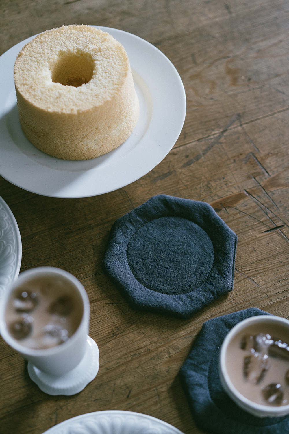 日本布作家宇佐美 Vermilion's GALLERY手工縫製墨灰八角杯墊