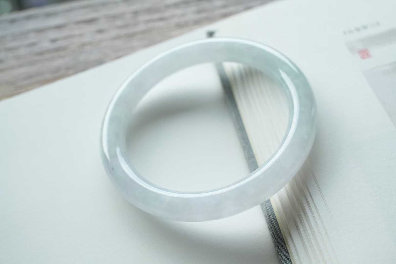 冰紫羅蘭翡翠圓條手鐲,天然翡翠A玉, 緬甸玉, Jade, Jadeite