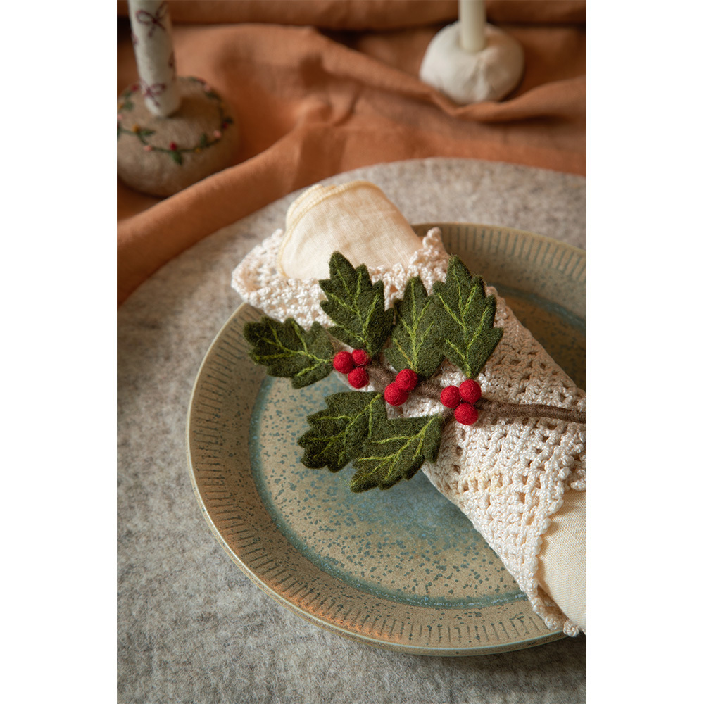 丹麥Gry&Sif 聖誕掛飾-Mini Branch Holly(17825)