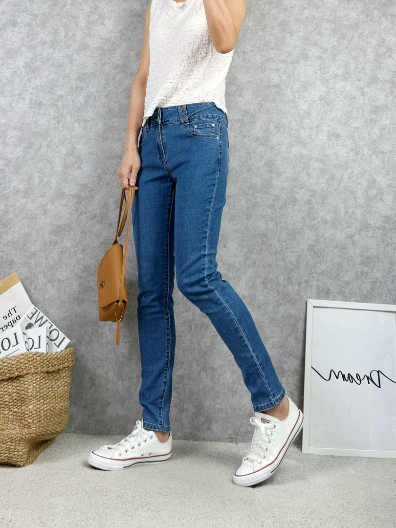 雙釦窄腳牛仔褲★一秒擁有纖細感