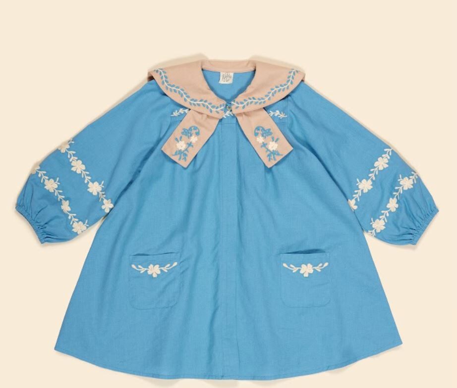 Apolina 北歐藍刺繡水手洋裝Maggie Sailor Dress - Nordic Blue