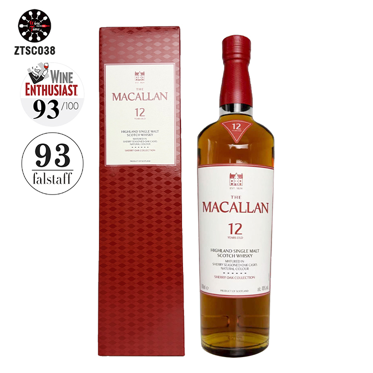 Macallan 12 sherry oak｜麥卡倫12年雪莉桶｜Falstaff 93pts｜Wine Enthusiast 93pts｜Whisky Advocate 87pts