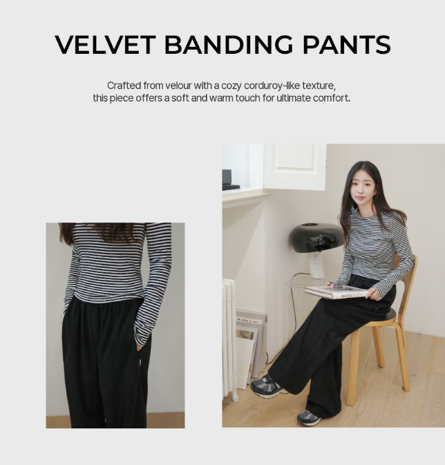 預訂｜MUAHMUAH VELVET BANDING PANTS
