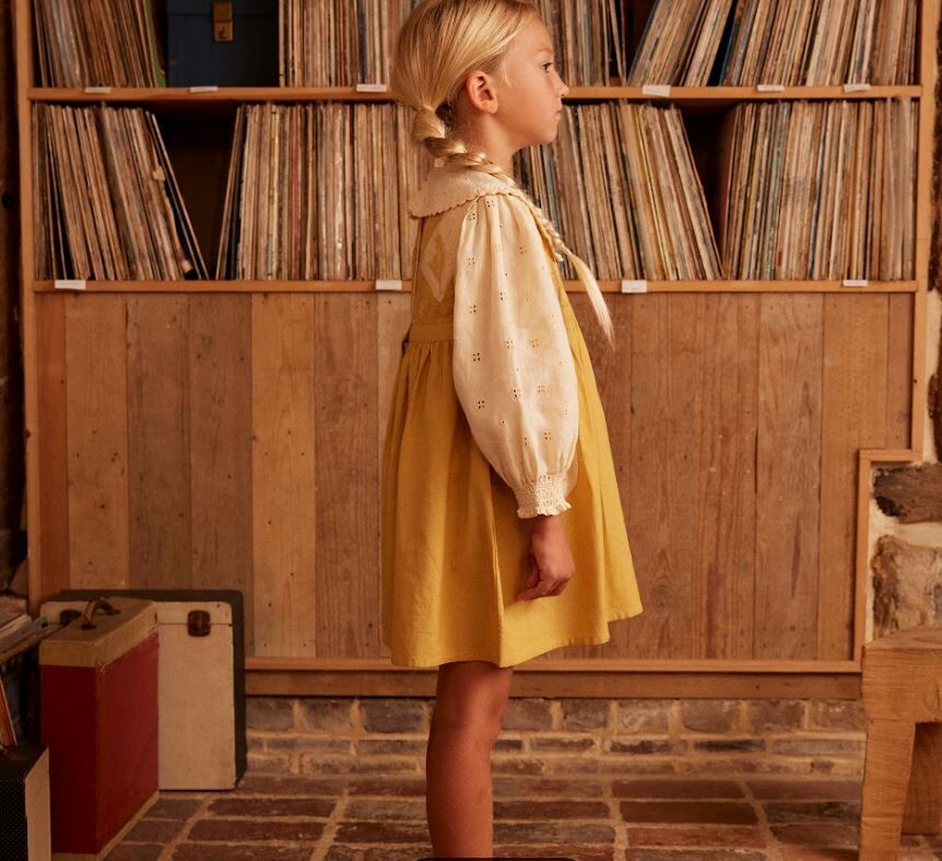 ワンピース Bibi Panelled Pinafore - Honey 7-9y Apolina 蜂蜜拼接圍裙洋裝Bibi Panelled Pinafore - Ho --CARA No.9