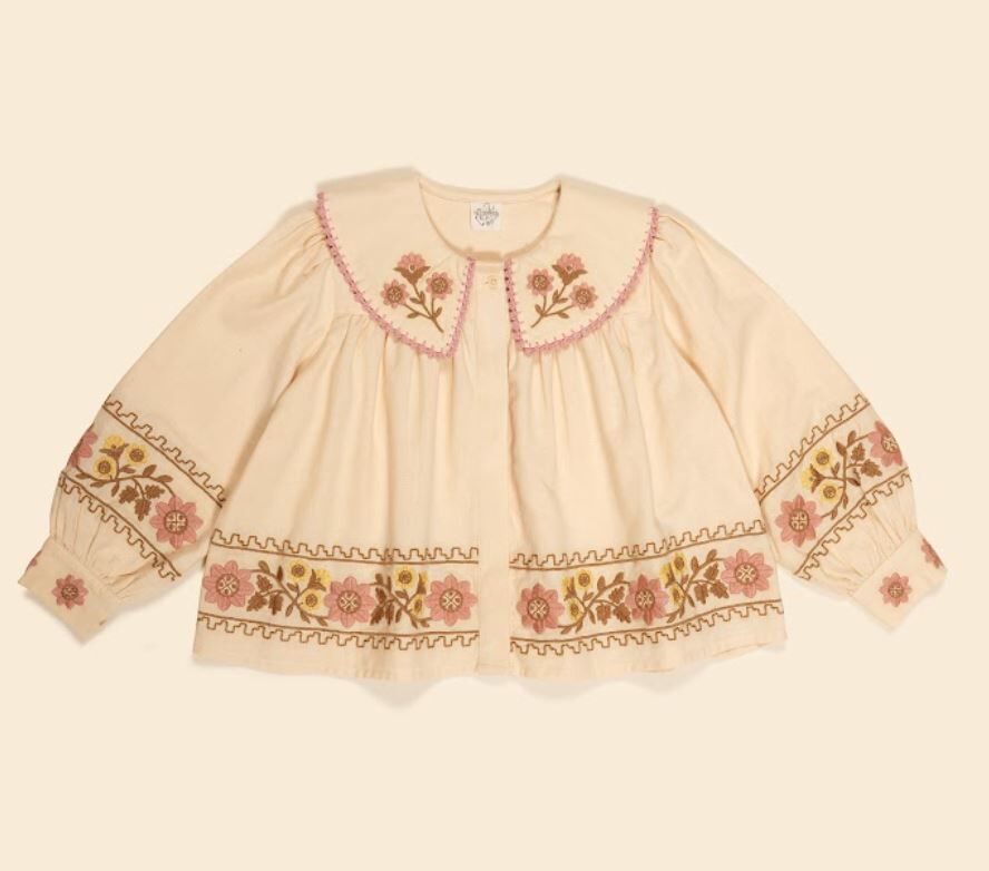 Apolina 復古田園刺繡襯衫 CARLOTTA EMBROIDERED BLOUSE - CASHEW