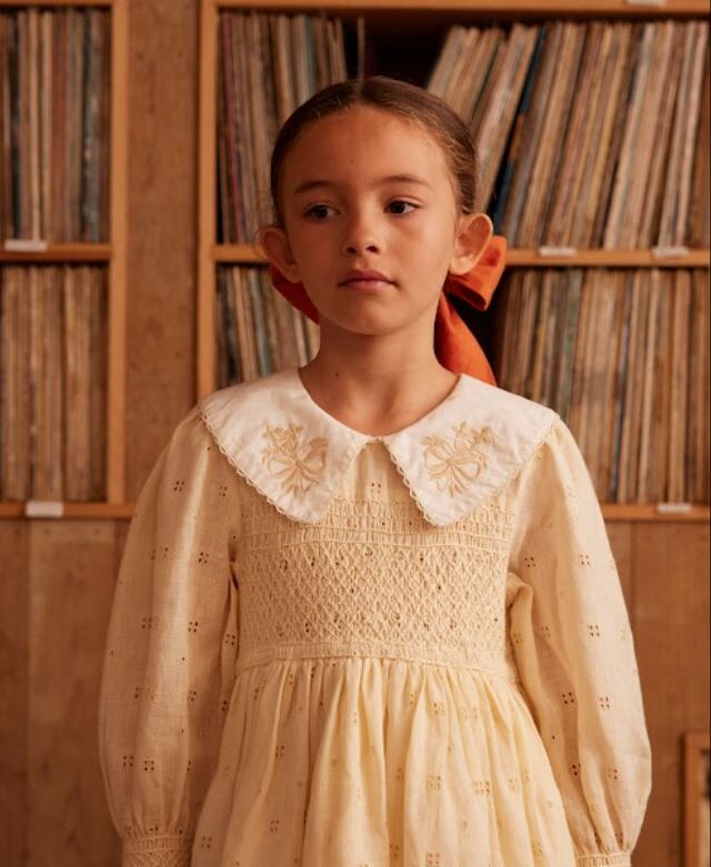 Apolina 甜美復古蕾絲刺繡洋裝 Carey Dress - Broderie Anglaise