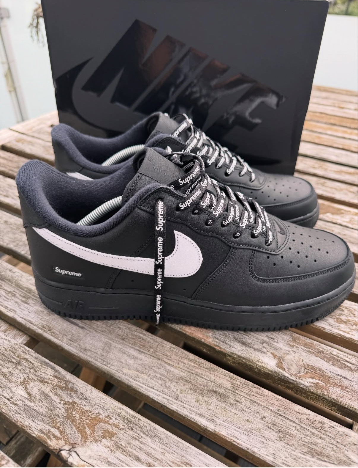 Supreme x Nike Air Force 1 AF1 黑白色 白黑色 皮革 Box Logo 男女款 限量 CU9225/預購