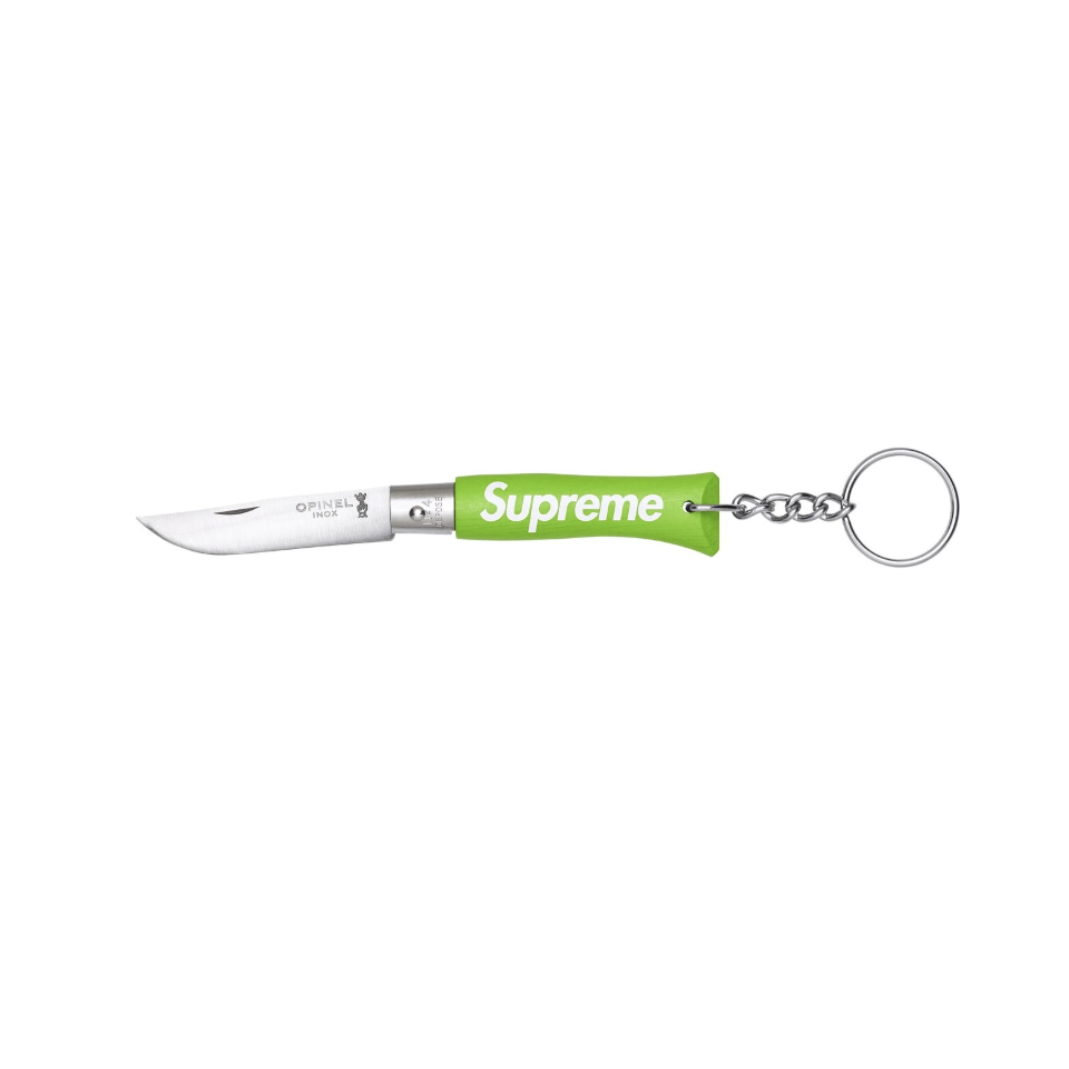 -(C05)-SUPREME OPINEL® No. 4 KNIFE KEYCHAIN 攜帶式 小刀 鑰匙圈 黑色/紅色/綠色-FW25A19