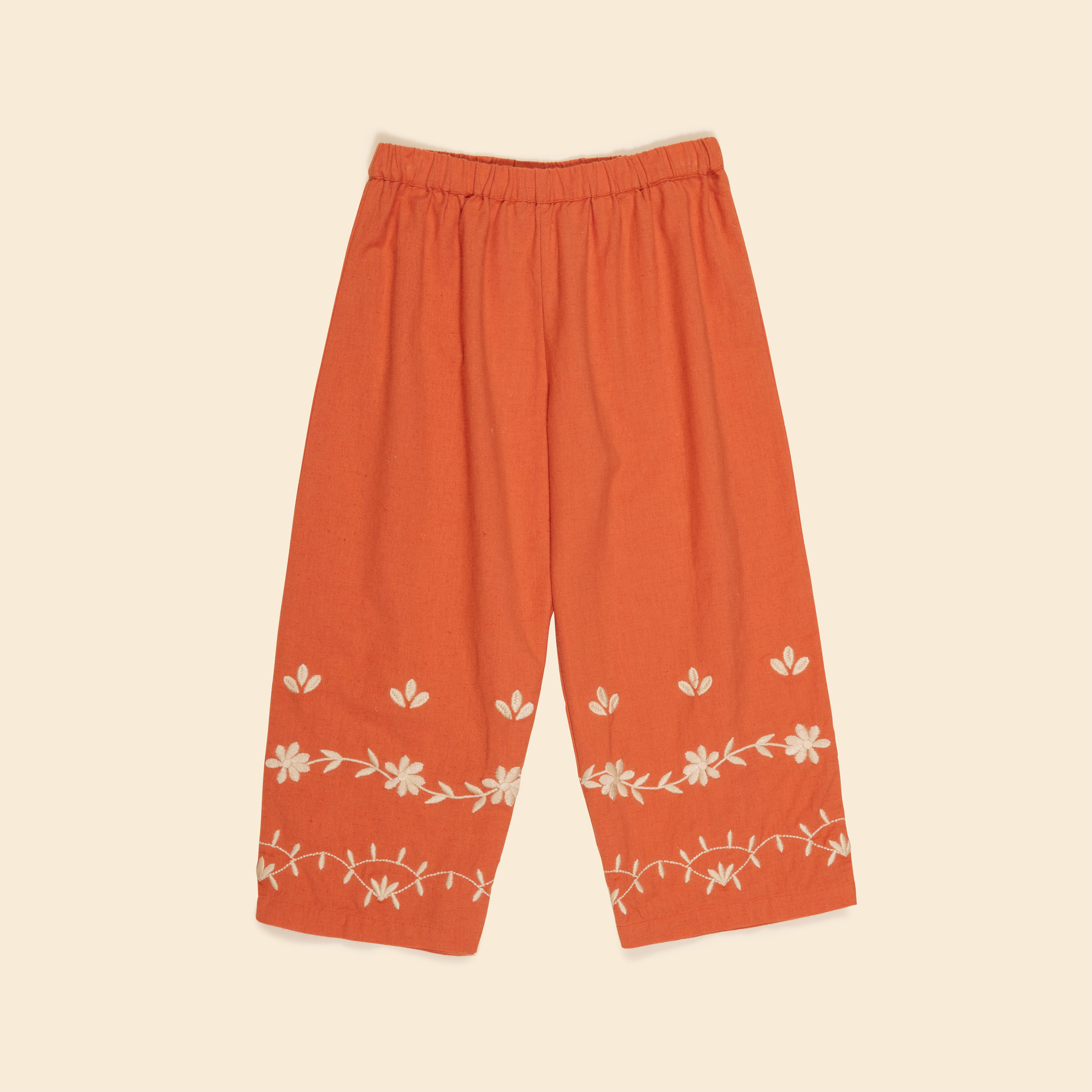 Apolina 簡約撞色刺繡長褲 MOLLY EMBROIDERED TROUSER - POPPY