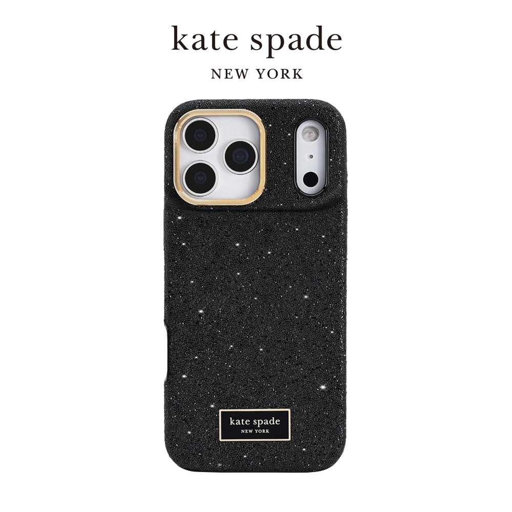 【kate spade】 iPhone 17 系列 精品磁吸防摔冰晶手機殼 子夜黑