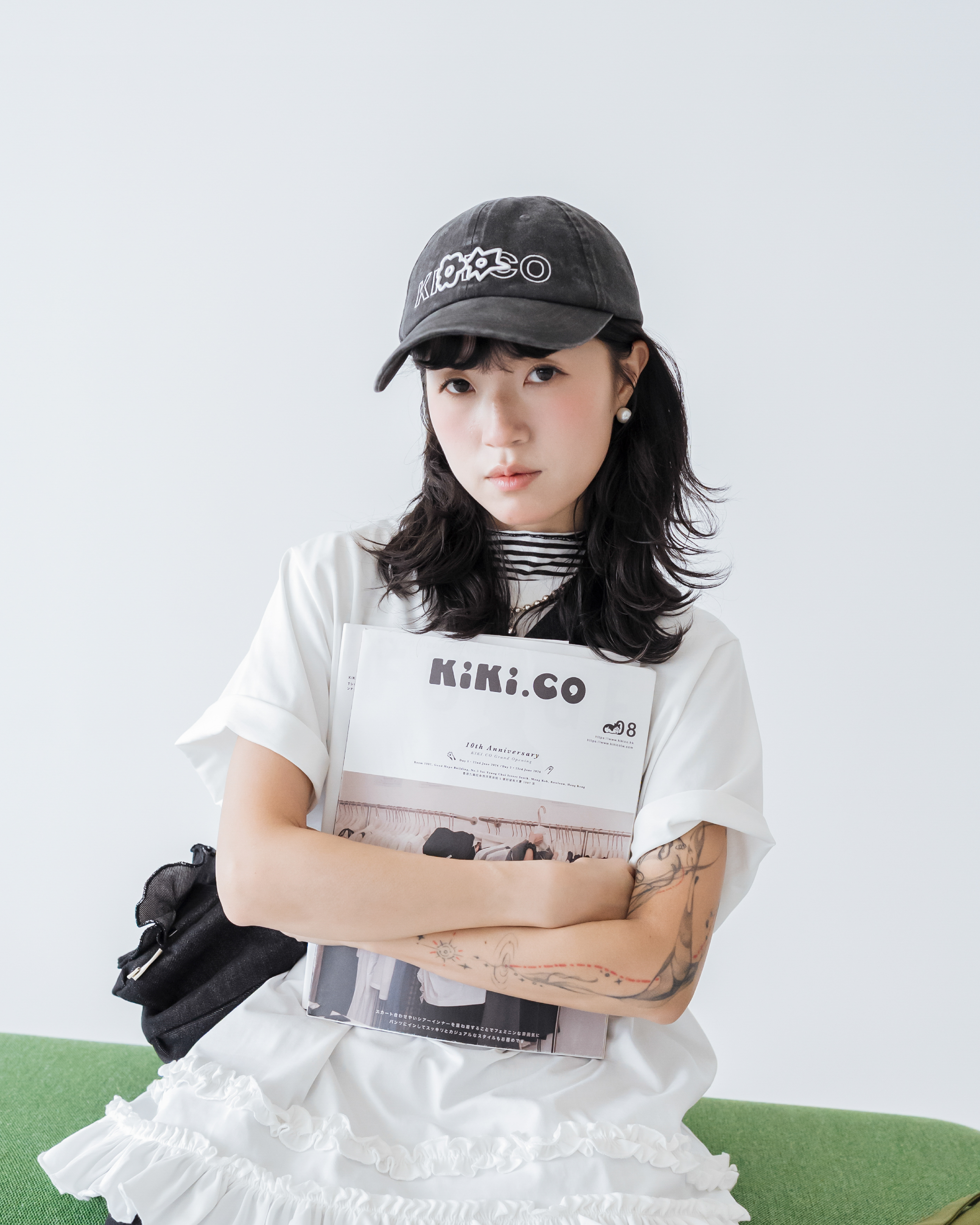 【 Kiki.co Made 】Kiki And Bouba Washed Cap - Black