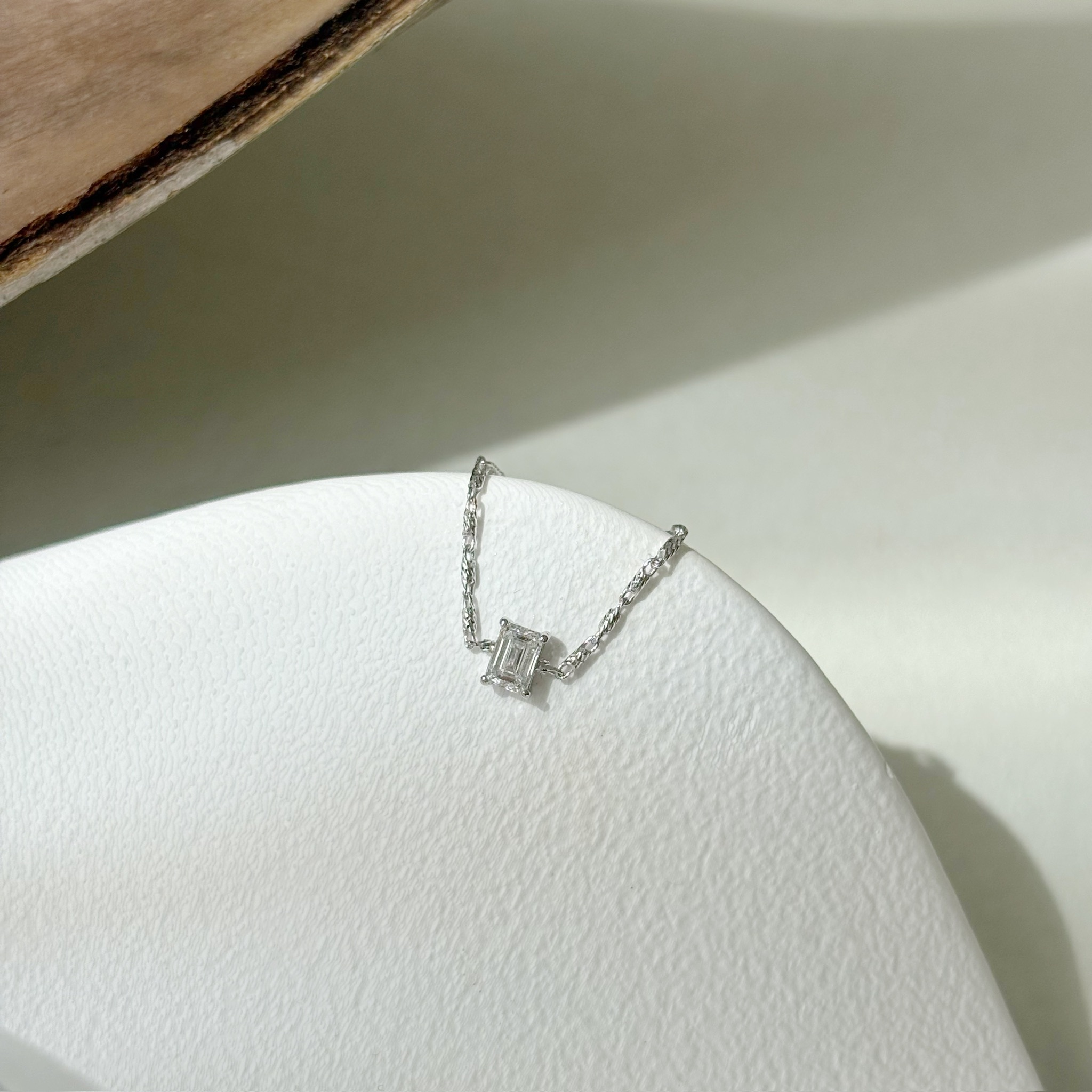 14K祖母綠切割真鑽節節鏈戒