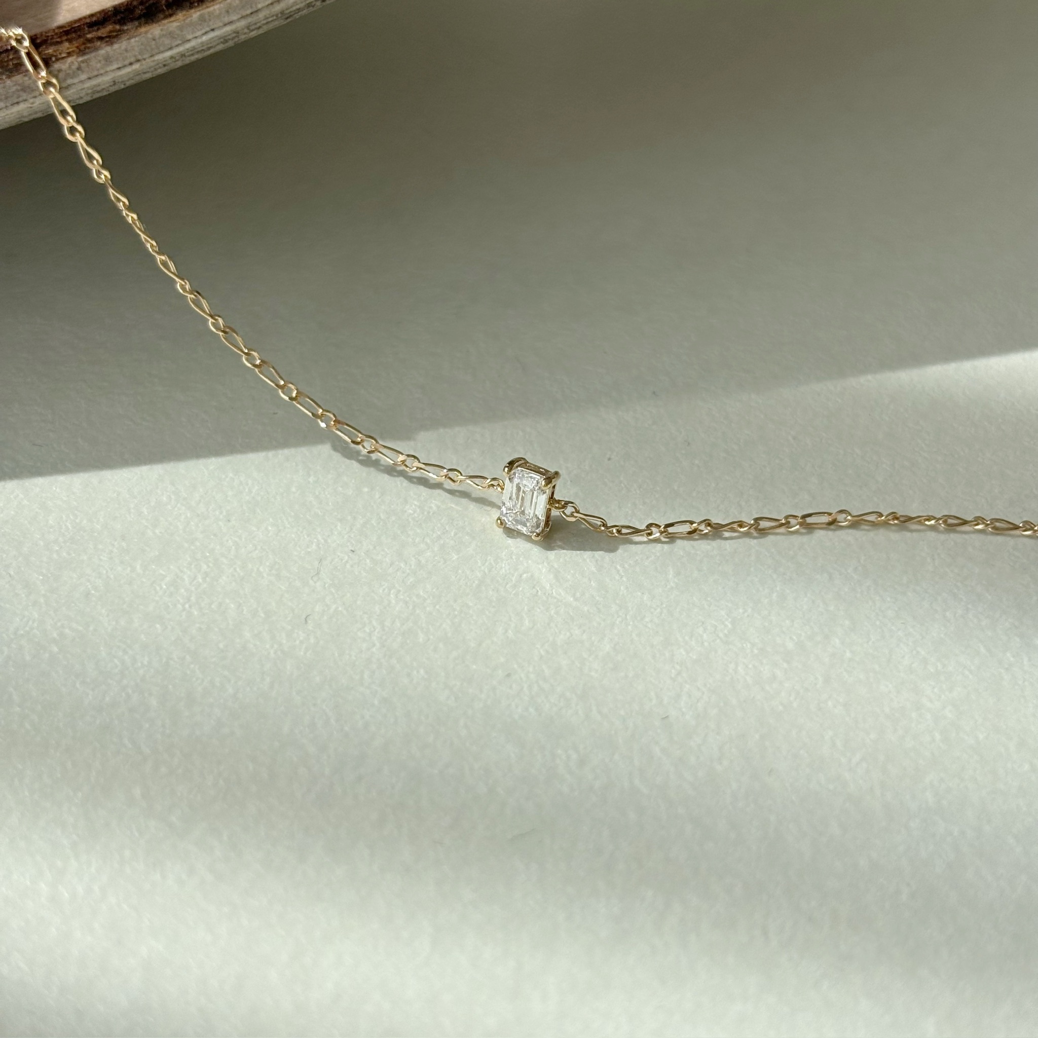 14K祖母綠切割真鑽figaro手鏈