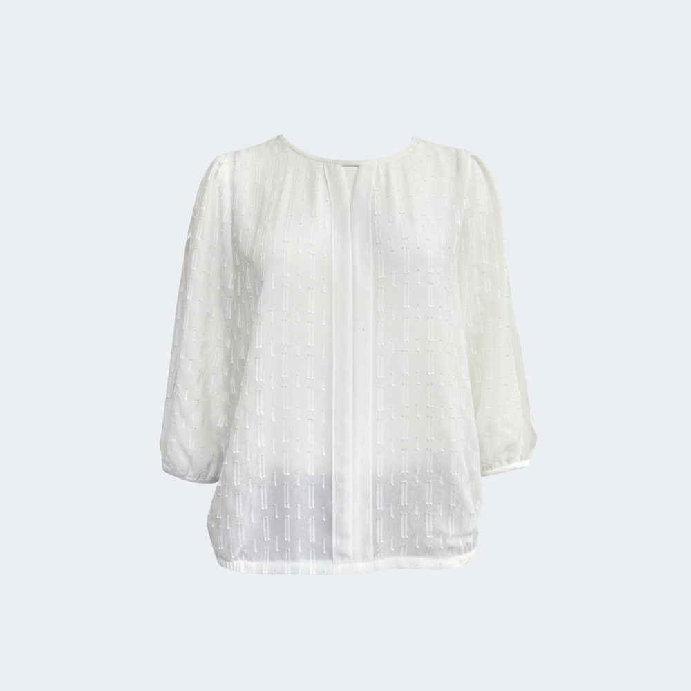 微光格紋雪紡上衣