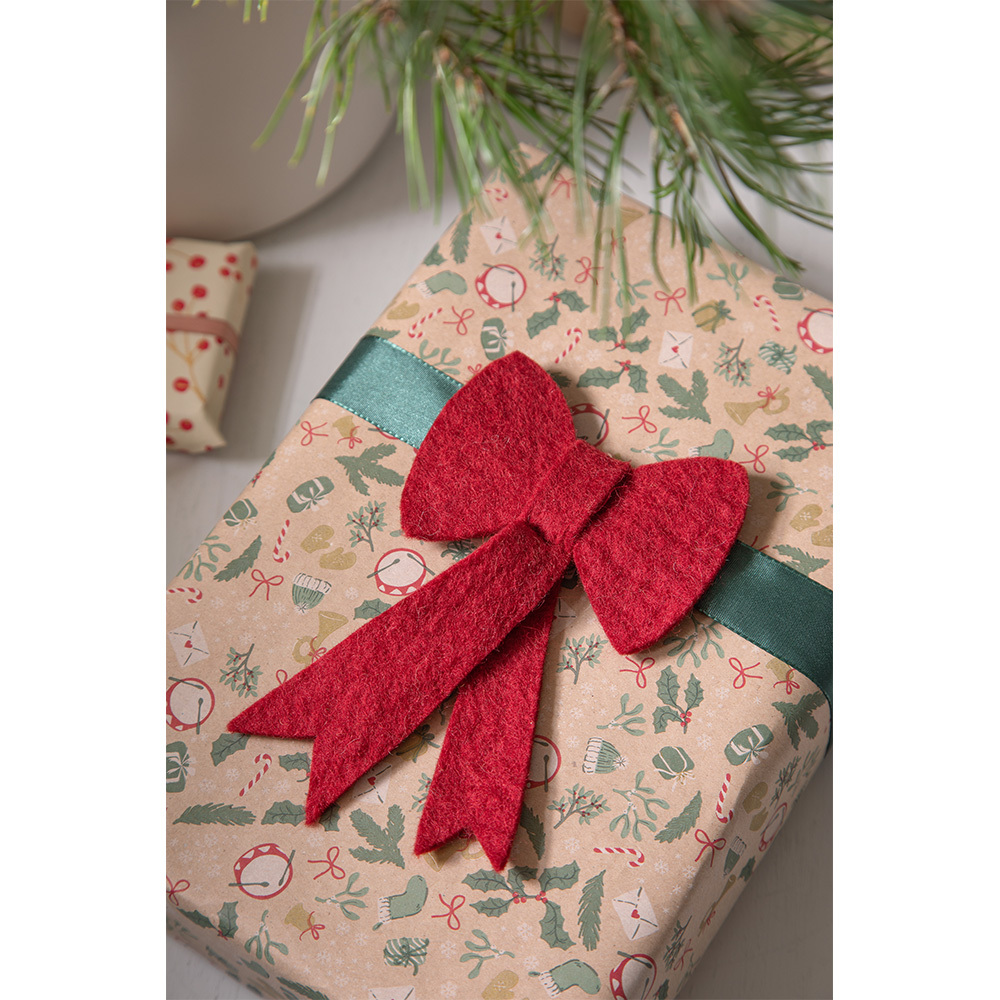 丹麥Gry&Sif 聖誕掛飾-Bow Red-Big(14824)