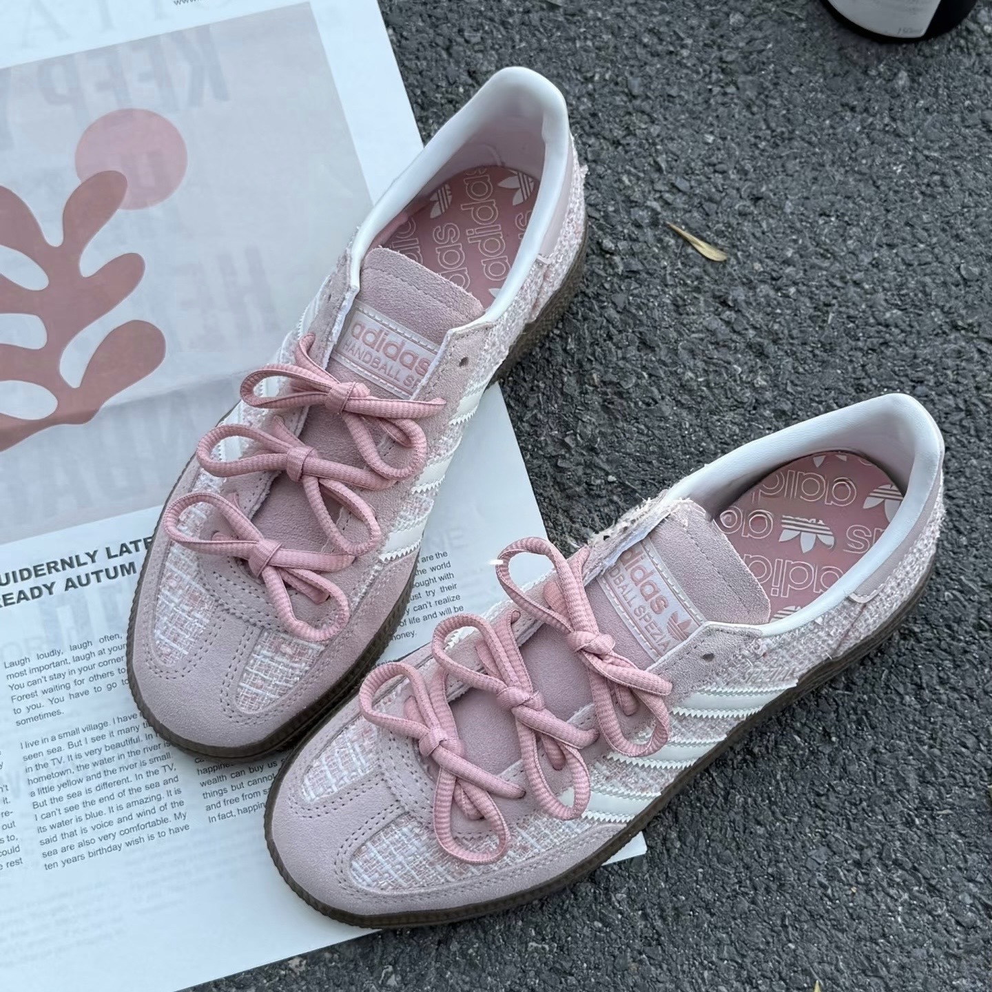 ADIDAS ORIGINALS HANDBALL SPEZIAL 粉色 小香風 焦糖底 JR4503