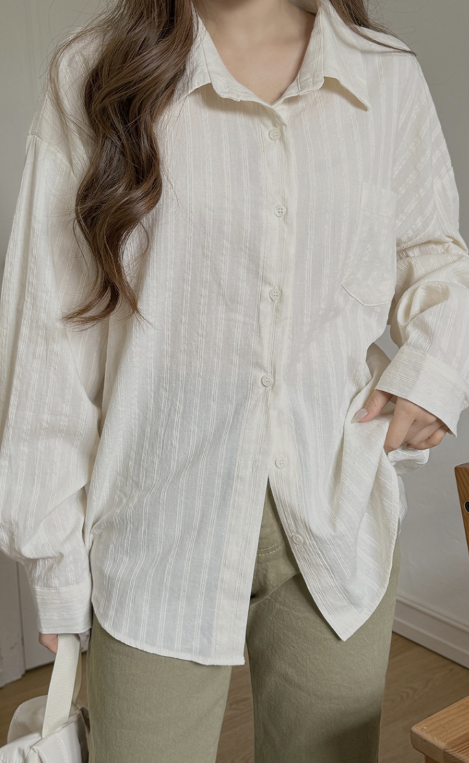 Xandra 簡約直條襯衫 [ 2色 / S,M ]