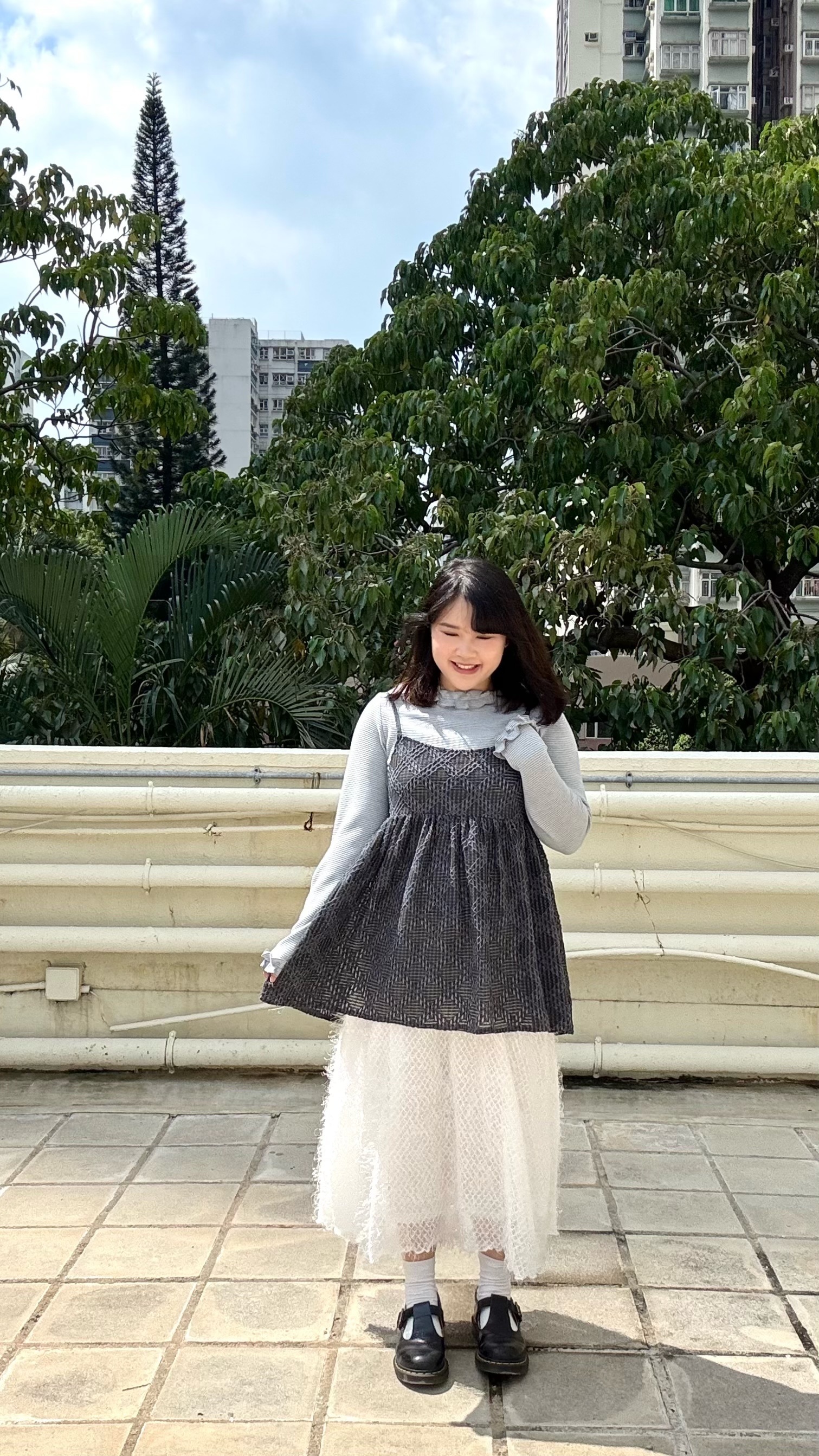 菱格紋微透身吊帶