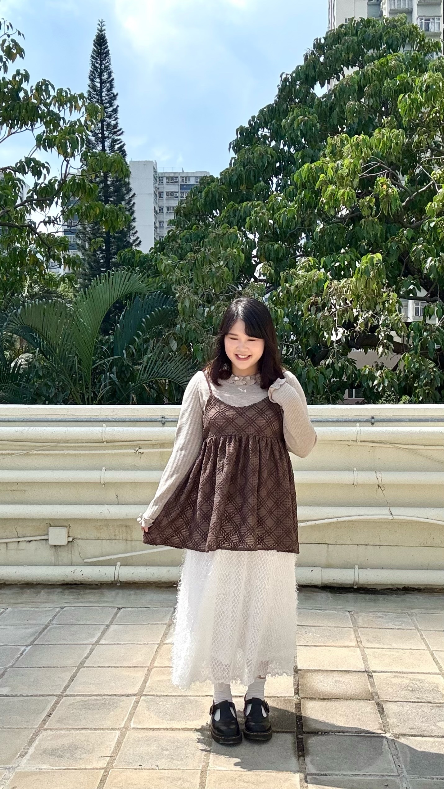 菱格紋微透身吊帶