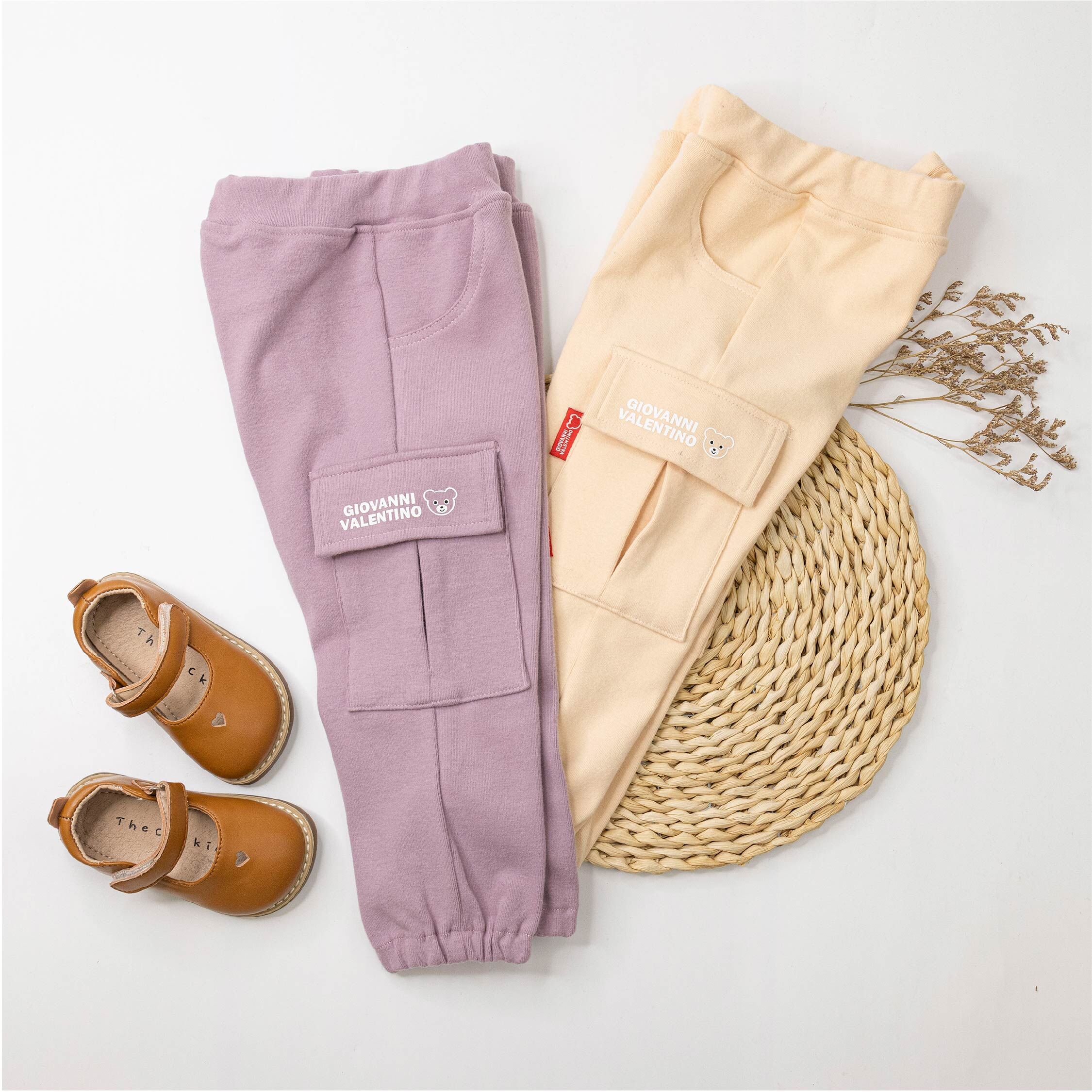 范侖鐵諾【52548】對稱品牌小熊側口袋縮口褲＊二色