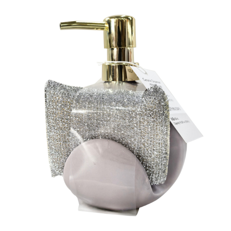 TP 附海綿陶瓷按壓瓶/灰 420ml