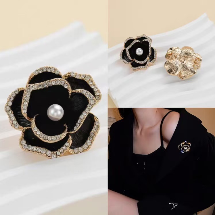 zc1605  合金-山茶花款胸针7-8mm