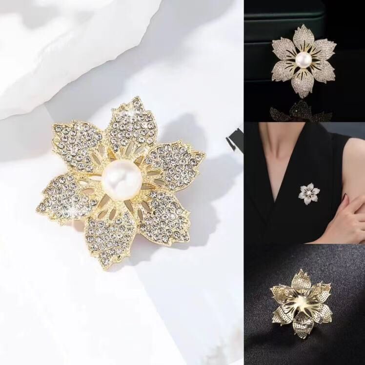 zc1606  合金-紫荆花款胸针7-8mm