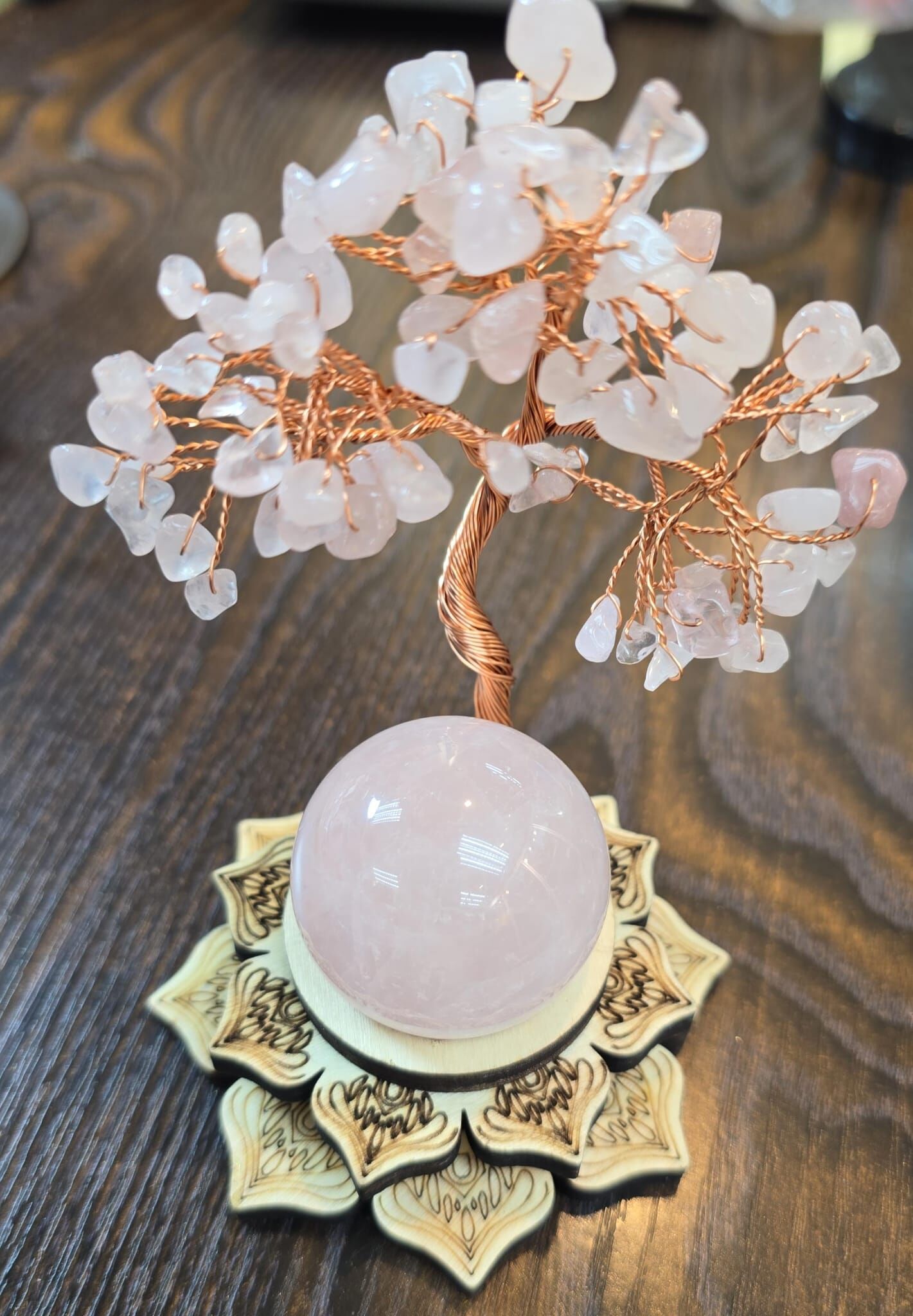 🔮能量水晶🔮粉晶樹有求必應蓮花陣 (H9 CR225)