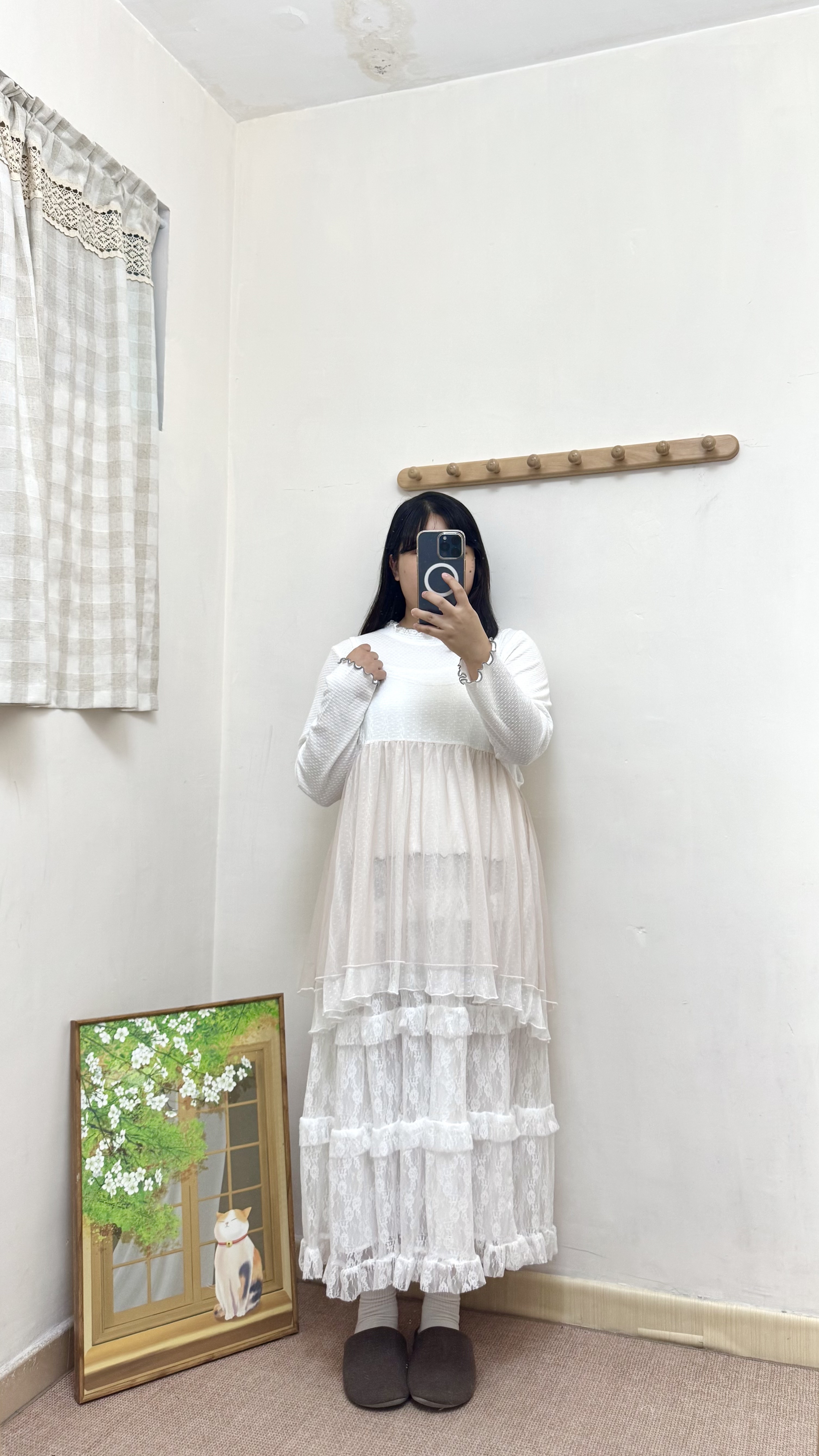 點點波浪拼紗吊帶