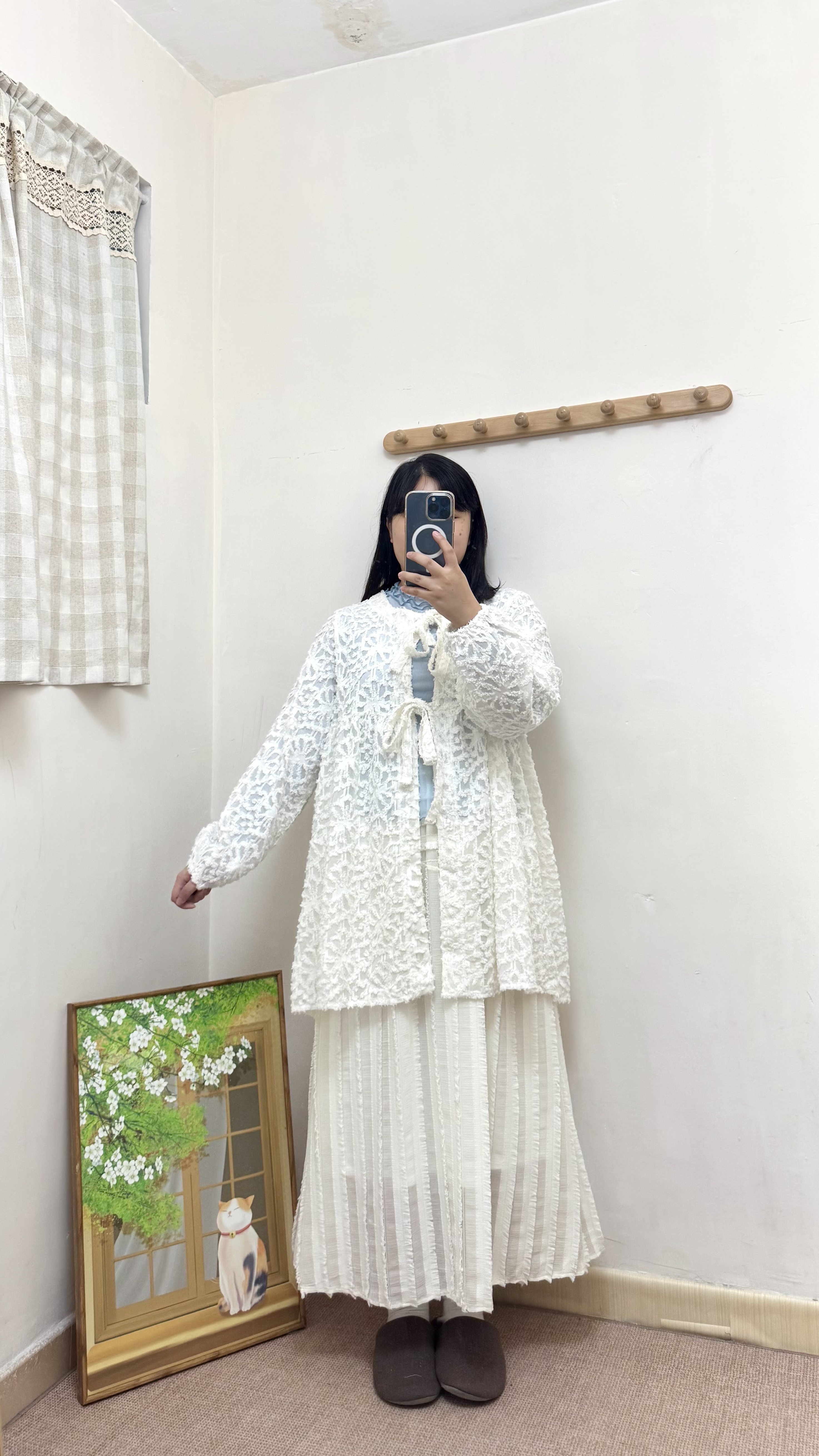 流蘇不規則半身裙（後開叉）