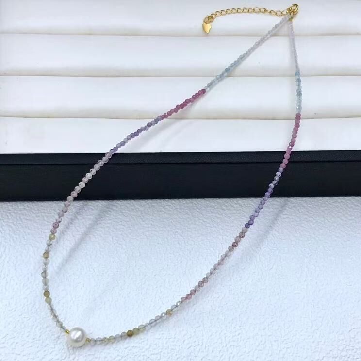 zc1612  合金-六色彩虹款小项链3mm