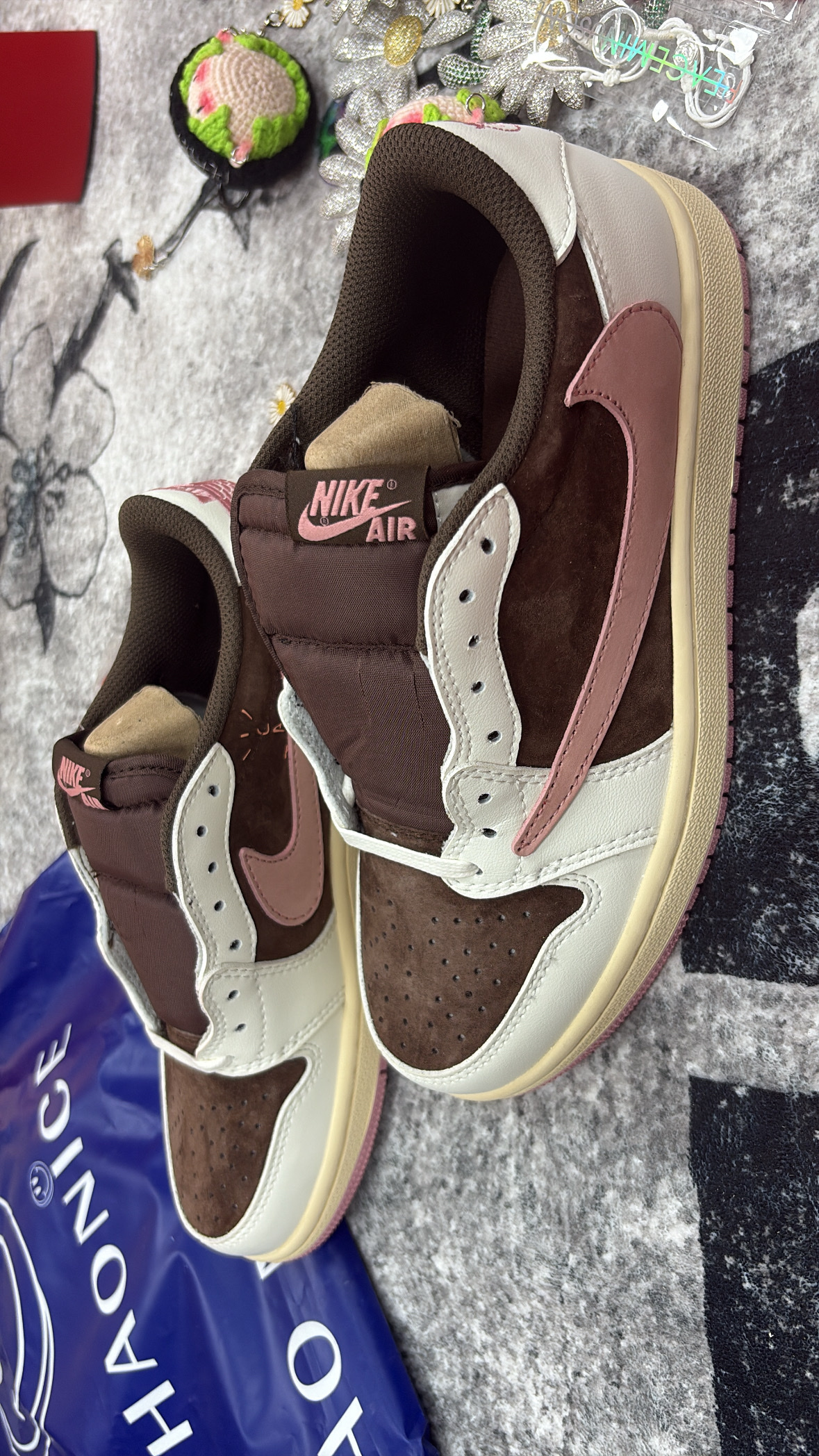 ［hao nice] 瘋狂大放送！！訂製款倒勾 棕粉麂皮倒勾配色