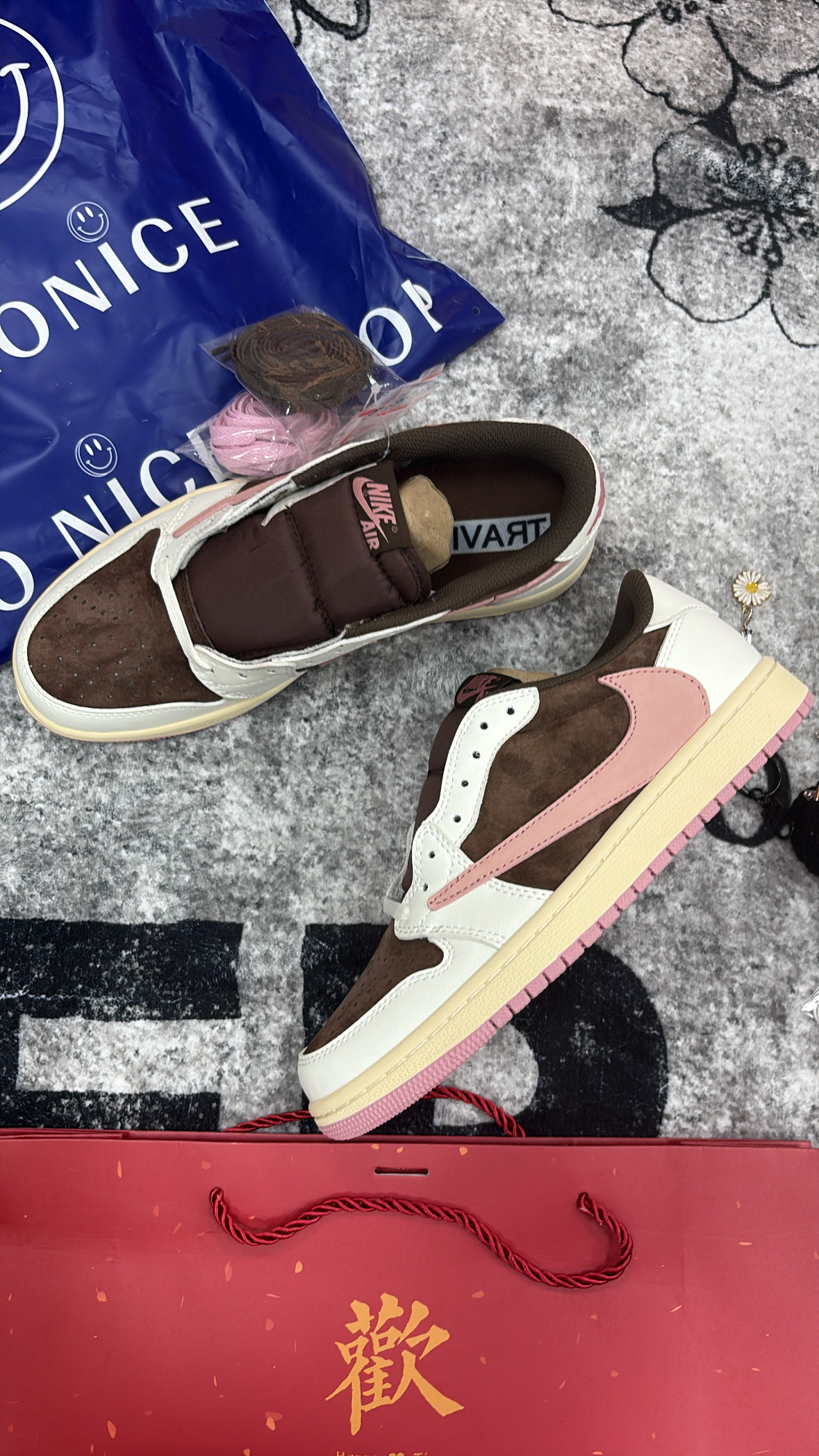 ［hao nice] 瘋狂大放送！！訂製款倒勾 棕粉麂皮倒勾配色