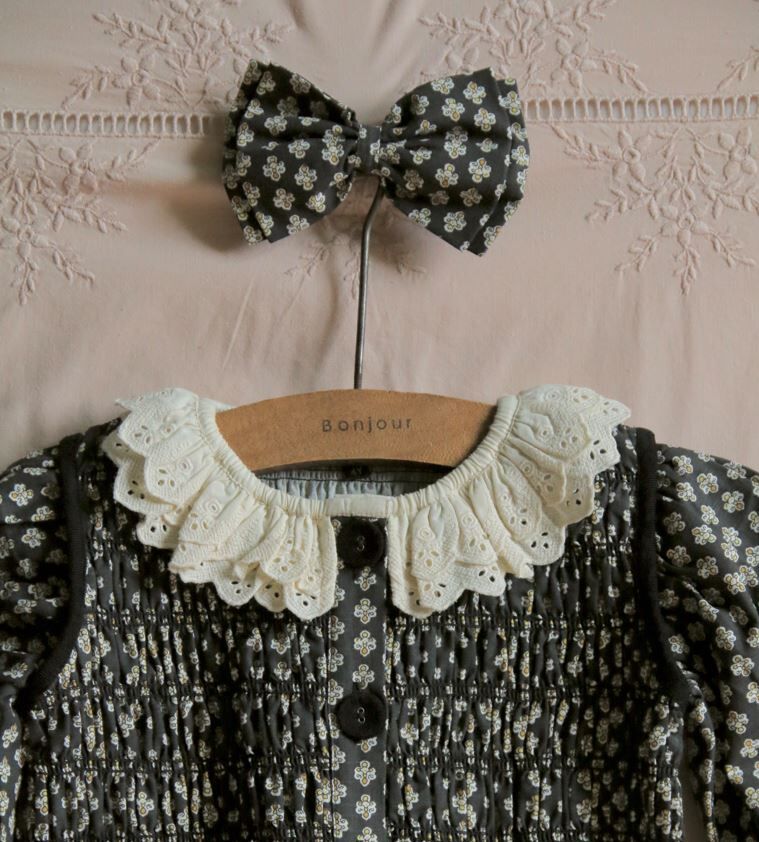 BONJOUR DIARY 普羅旺斯蕾絲領印花洋(含髮夾) Tunique with hair clip provencal print