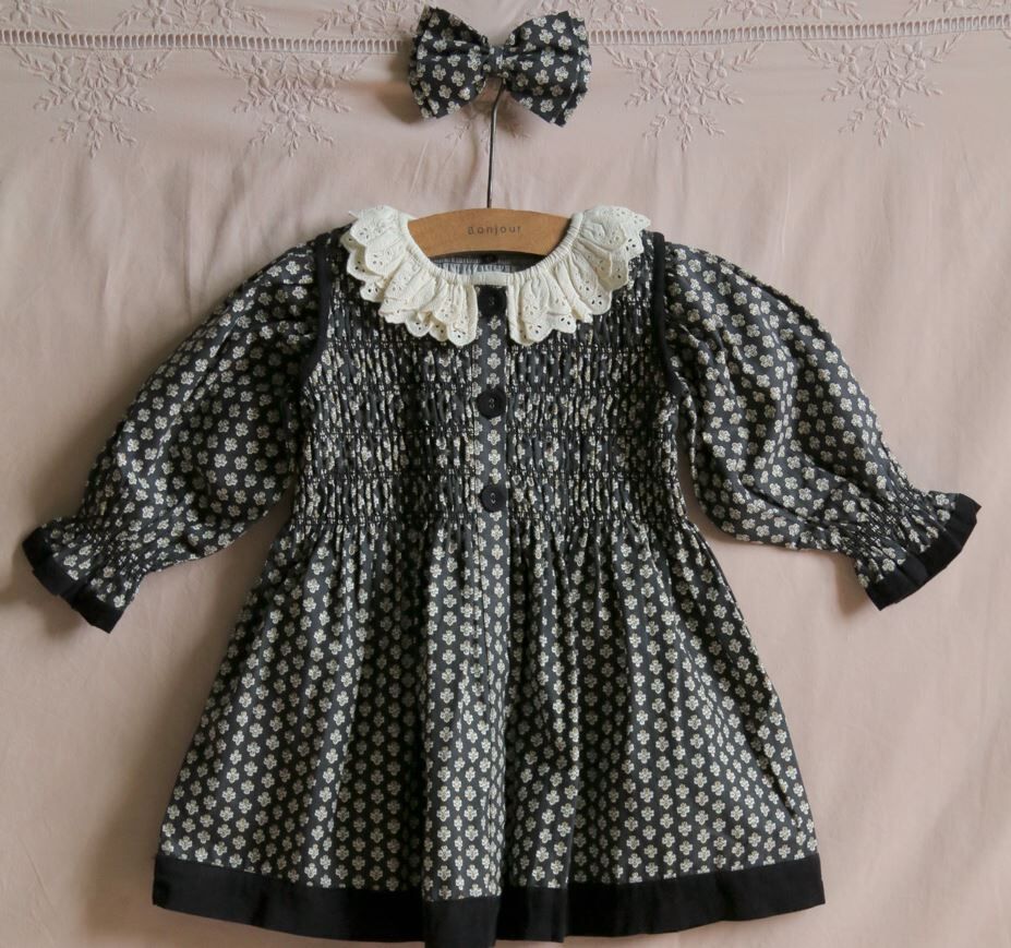 BONJOUR DIARY 普羅旺斯蕾絲領印花洋(含髮夾) Tunique with hair clip provencal print